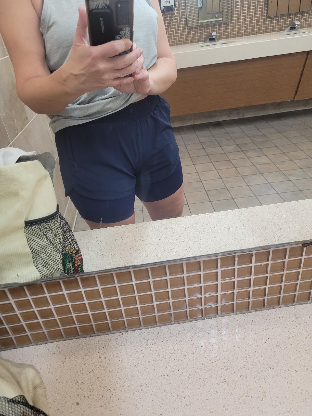 Women's 2 in 1 Athletic Running Shorts with Liner and Zip Pockets customer photo 1