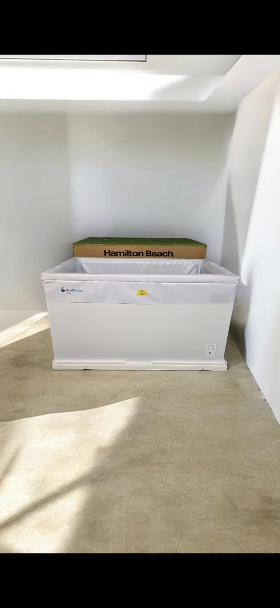 14 cu ft Chest Freezer - White, Large Storage for Families, Space-Saving Flat Back, Front Drain, Garage Ready - By Hamilton Beach customer photo 2