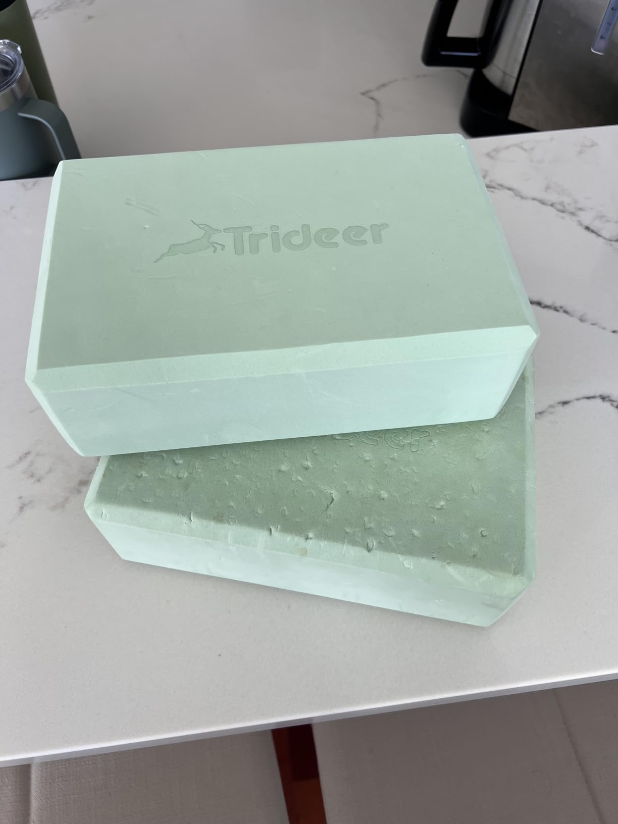 Trideer Yoga Blocks 2 Pack, Soft Non-Slip Foam Blocks with Beveled Edges for Alignment and Stretching in Yoga, Pilates, and Dance - Supportive, Lightweight, Odor Resistant, Latex-Free customer photo 2
