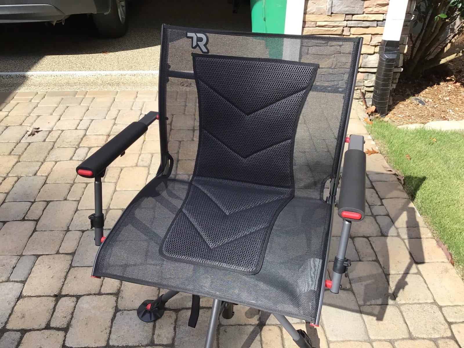 TR 360 Swivel Hunting Blind Chair Armrests, Silent Ground Chair | 400 lbs capacity, silent 360 swivel, comfortable padded seat, adjustable 4 legs & armrests, portable for deer dove hunting customer photo 2