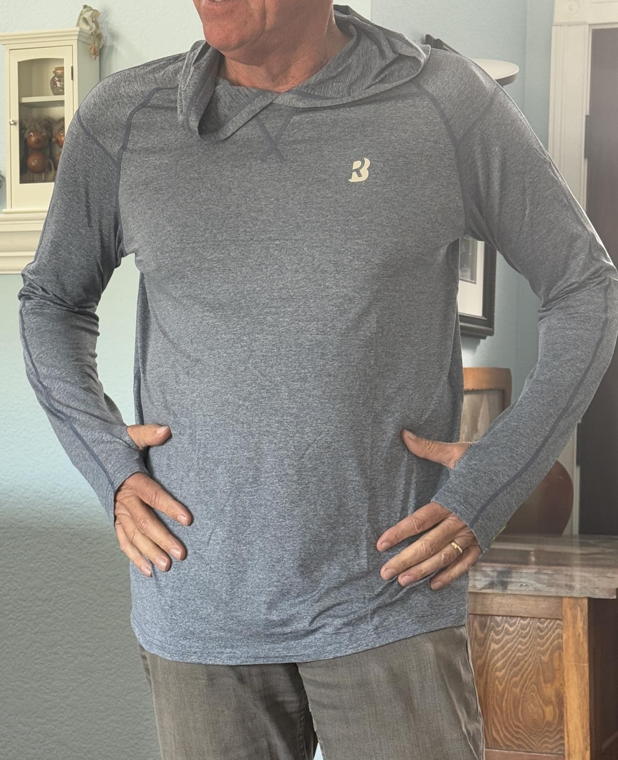 Men's UPF 50+ Fishing Shirts, Long Sleeve UV Sun Protection Hoodie customer photo 2