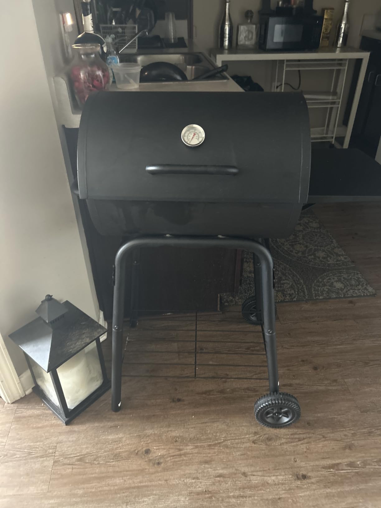 Charcoal Grill Outdoor BBQ Grill, Barrel Charcoal Grills with Side Table, Nearly 500 Sq.In. Cooking Grid Area by DNKMOR customer photo 1