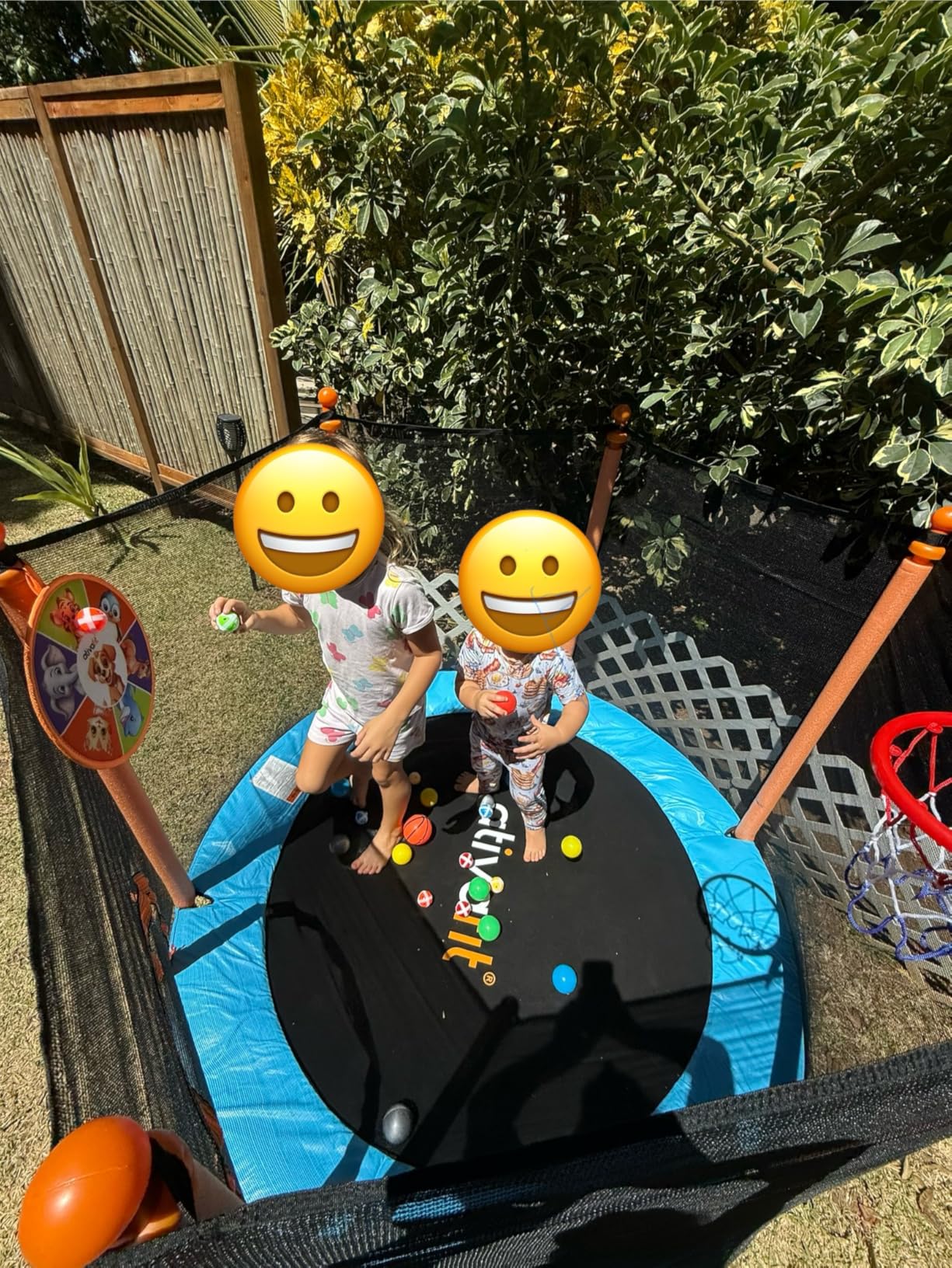 Ativafit 60'' Rebounder Trampoline Indoor Outdoor for Kids Ages 1-8, 5 FT Recreational Toddler Trampoline with Safety Enclosure Net Gifts with Basketball Hoop Dartboard Ocean Bal customer photo 1
