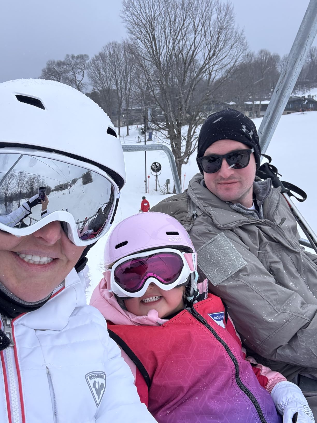 OutdoorMaster Kids Ski Helmet, Adjustable Lightweight for Snowboarding | PC+EPS, ASTM certified, Moisture-wicking fleece lining & earmuffs, Adjustable dial fit, Goggle snap, Warmth & Breathability customer photo 2