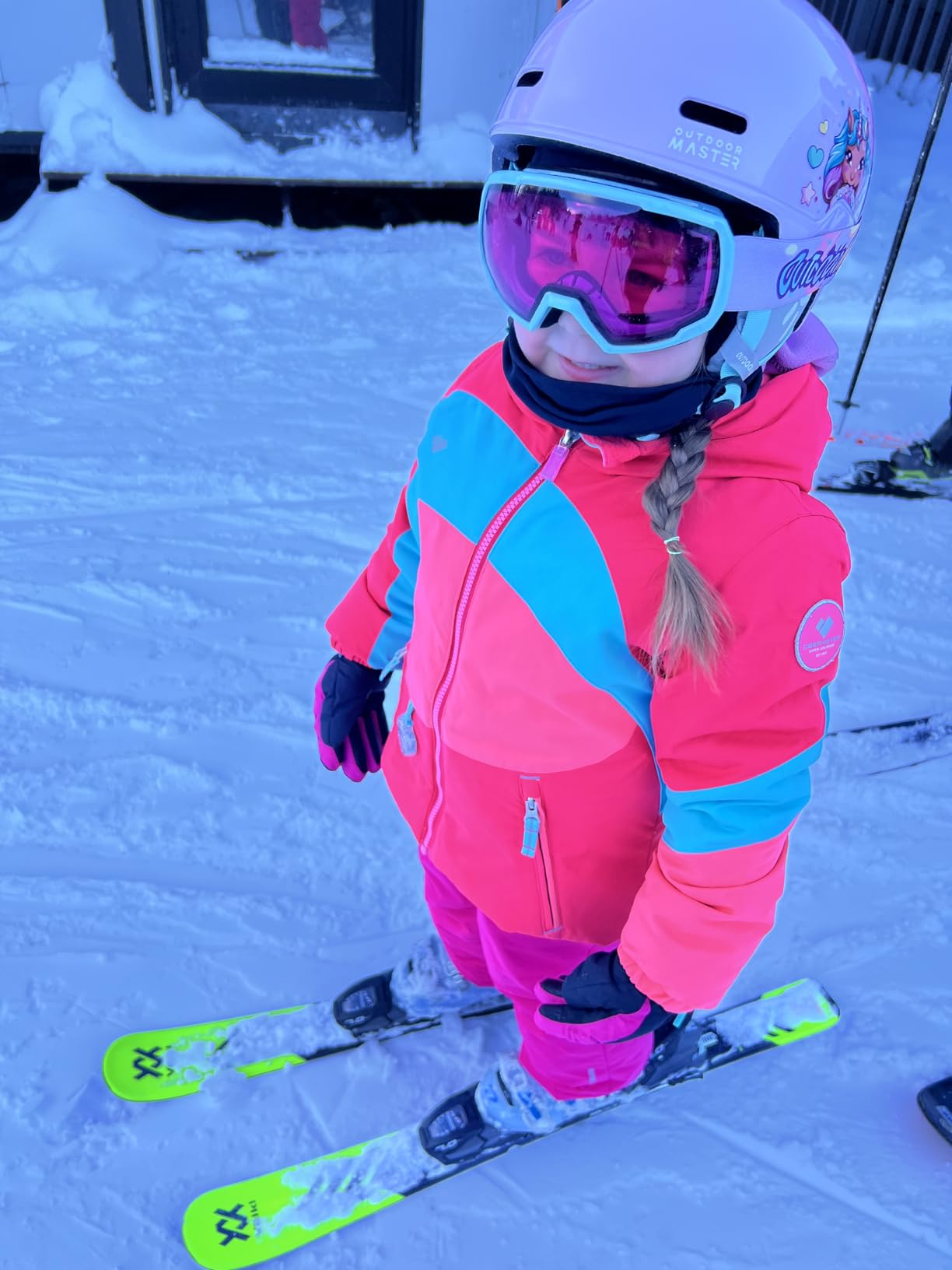 OutdoorMaster Kids Ski Helmet and Goggles Set Dial Fit Safety-Certified | Durable PC Shell, EPS Impact Foam, 12 Vents, Anti-Fog Lens, UV Protection, OTG, Soft Lining, Ideal for Winter Sports customer photo 2