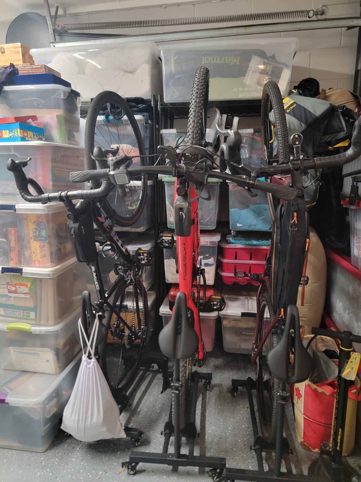Sttoraboks Vertical Bike Stand, Freestanding Bike Rack Garage Storage Upright Bicycle Floor Stand Indoor Bike Holder with Adjustable Height for Garage & Apartment - for Wheels Sizes up to 29