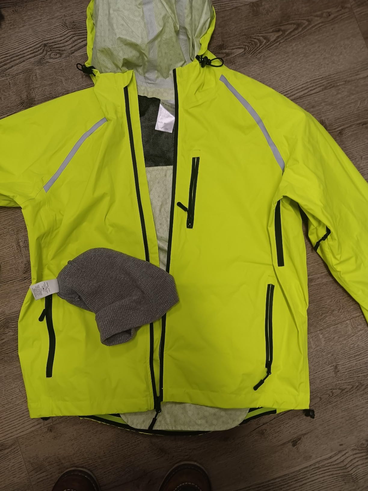 Men's Cycling Rain Jackets Waterproof Running Bike Windbreaker Lightweight Packable Hooded Jacket customer photo 2