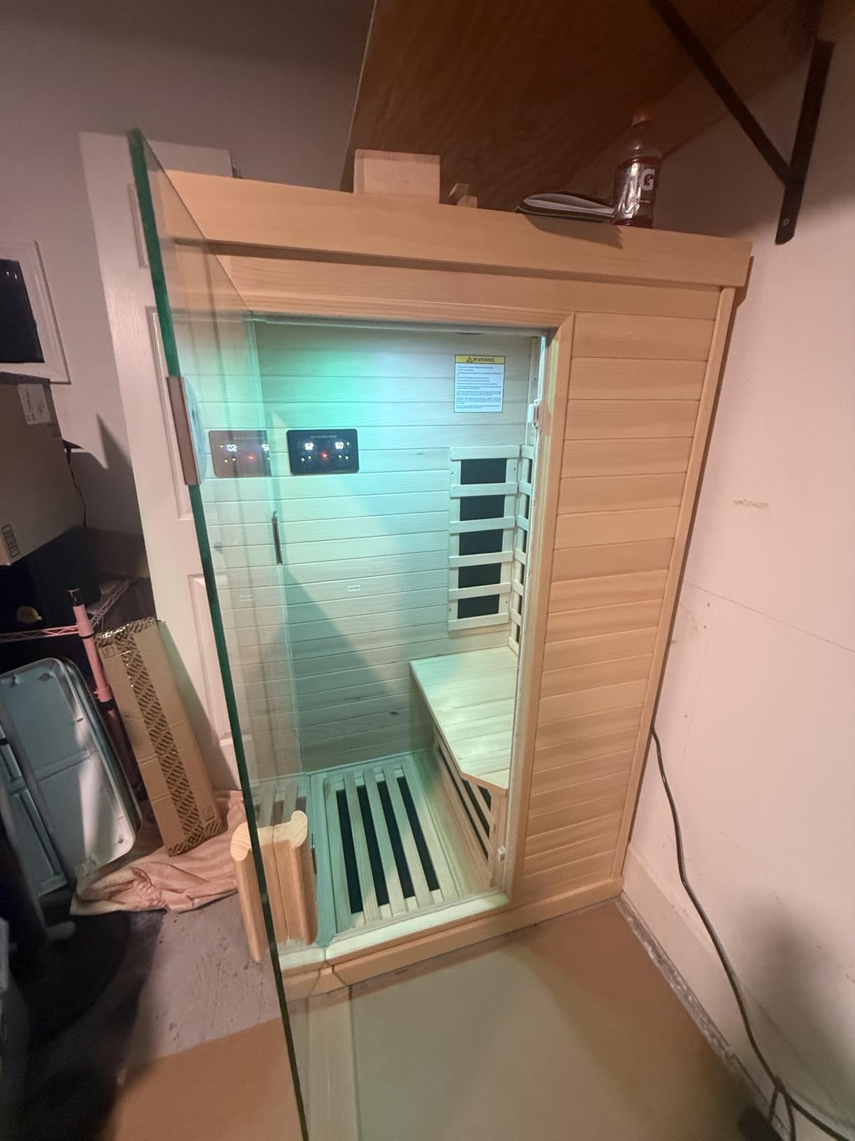 OUTEXER Outdoor Sauna Far Infrared 1550W for One Person Finland Spruce Wood customer photo 1