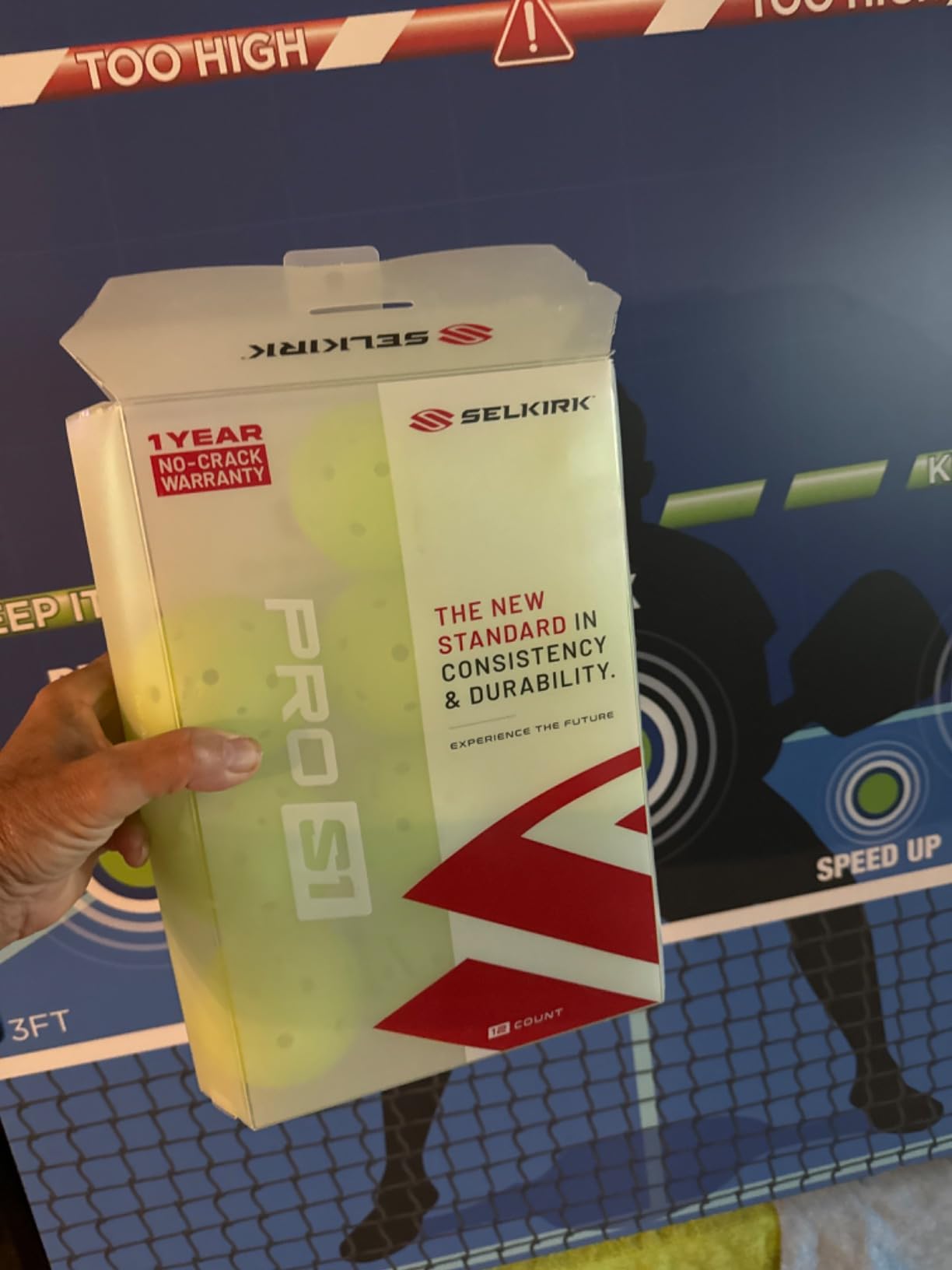 Selkirk Sport Pro S1 Outdoor Pickleballs | USAPA Approved | 4/12/100pk | A crack-resistant pickle ball set with a 38-hole design and advanced aerodynamics, for tournament play customer photo 2