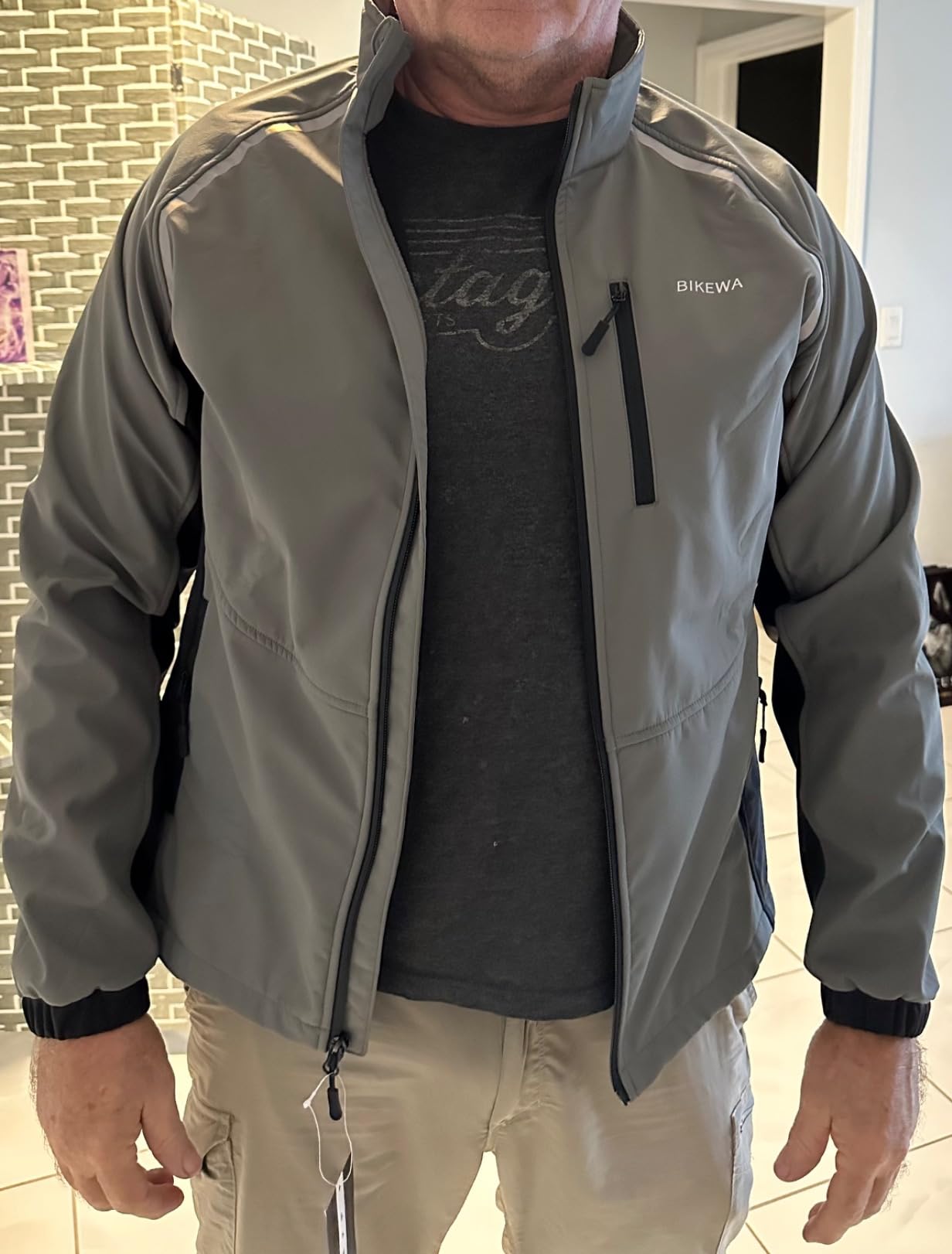 Men's Winter Cycling Jackets Thermal Warm Water Resistant Bike Running Windproof Jacket customer photo 2