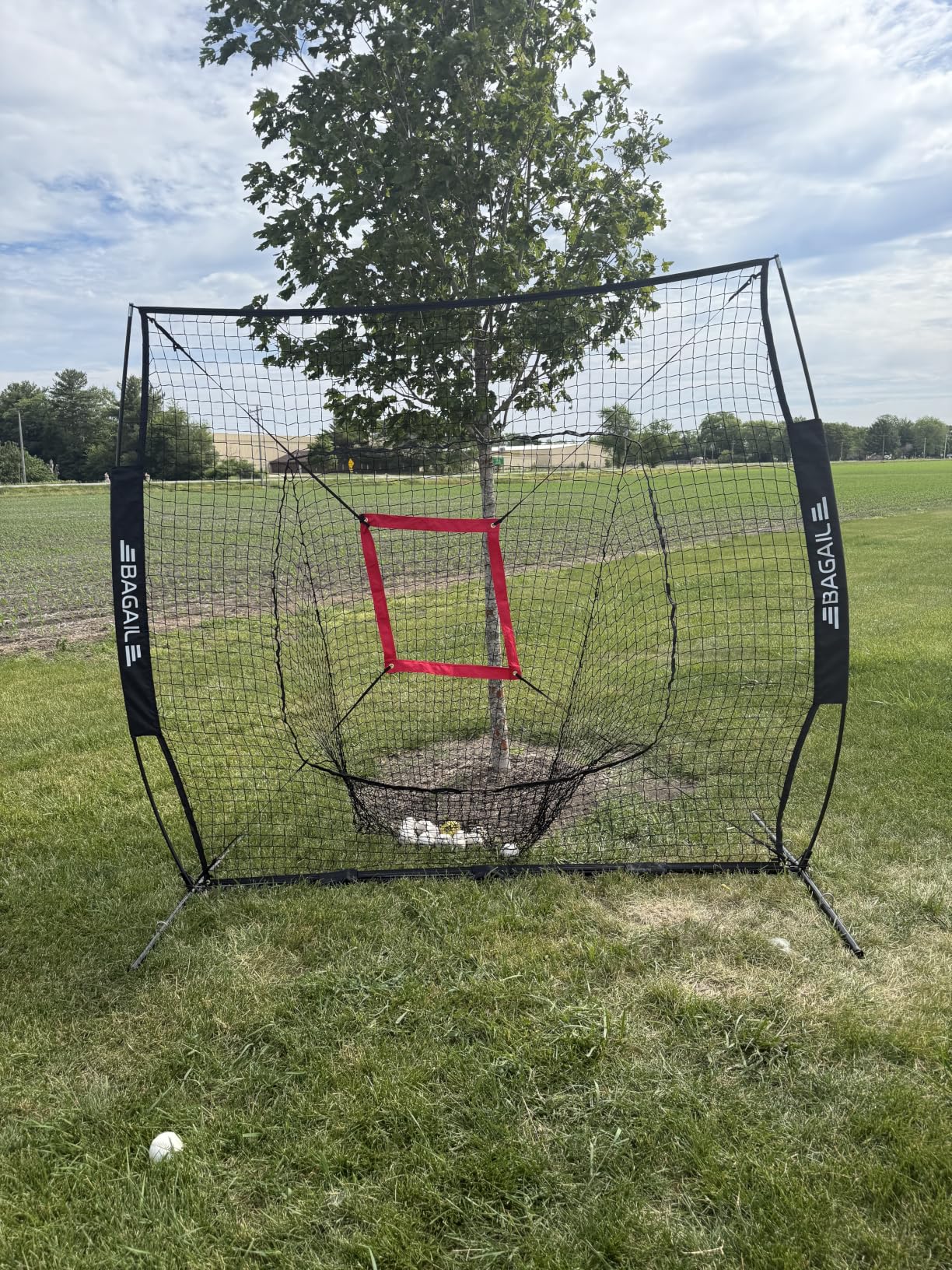 BAGAIL 7x7 ft Baseball & Softball Training Net | Includes Batting Tee & 2 Strike Zones, Heavy Duty Frame, Durable 7-Ply Mesh, Large Target For All Level, Quick 2-Min Setup customer photo 1