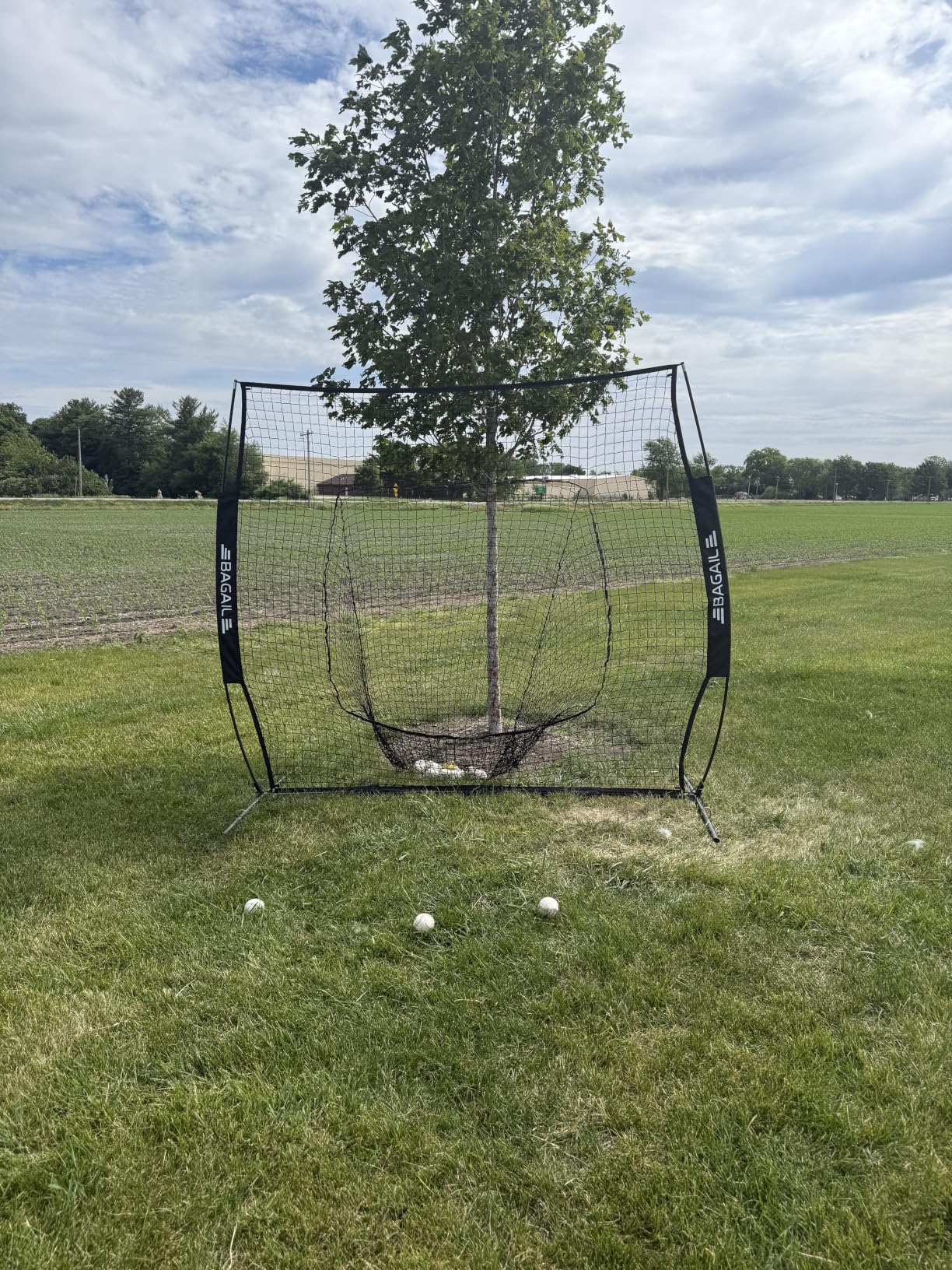 BAGAIL 7x7 ft Baseball & Softball Training Net | Includes Batting Tee & 2 Strike Zones, Heavy Duty Frame, Durable 7-Ply Mesh, Large Target For All Level, Quick 2-Min Setup customer photo 2