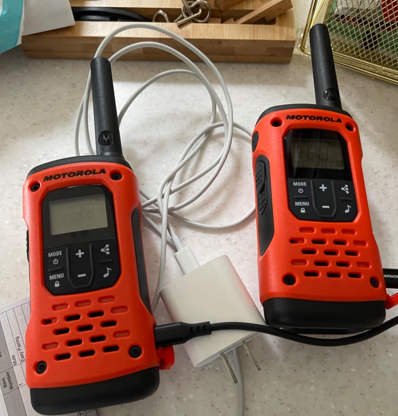 Motorola Solutions Talkabout T605_H2O Portable FRS Two Way Radios, Waterproof Walkie Talkie Emergency Preparedness, Rechargeable, 22 Channel, 35 Mile, Orange W/Black (2 Pack) customer photo 2