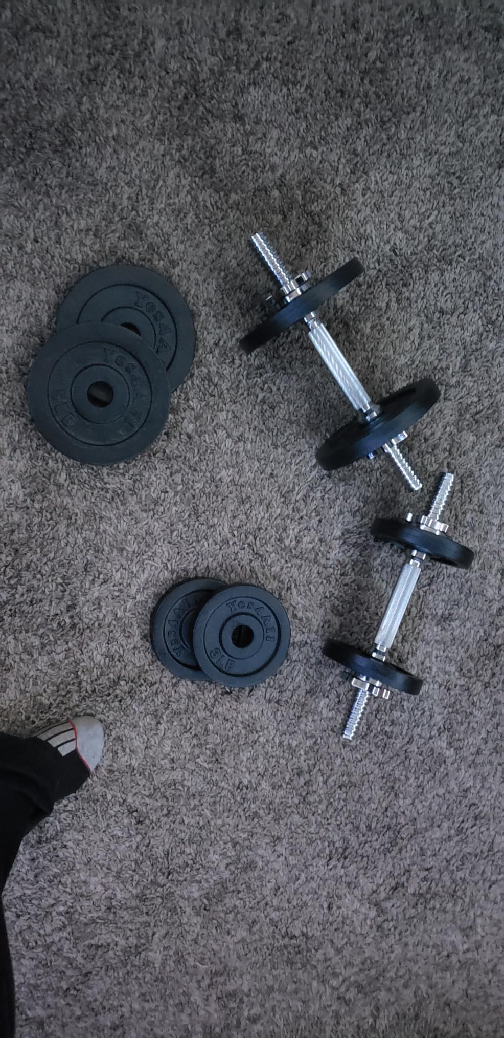 Yes4All Old School Adjustable Dumbbell Set with Weight Plates, Star Lock Collars/Connector, 40lbs to 200lbs Adjustable Weight Plates Set customer photo 1