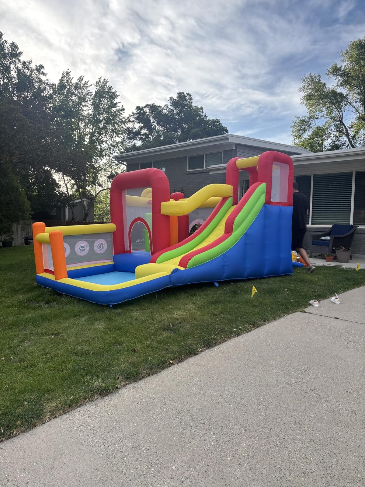 Hongcoral Bounce House, Inflatable Bounce Castle with Blower for Kids, Blow Up Jumping Bouncer with Slide, Climbing Wall, Obstacles, Trampoline, Ball Pit Pool for Indoor Outdoor customer photo 2