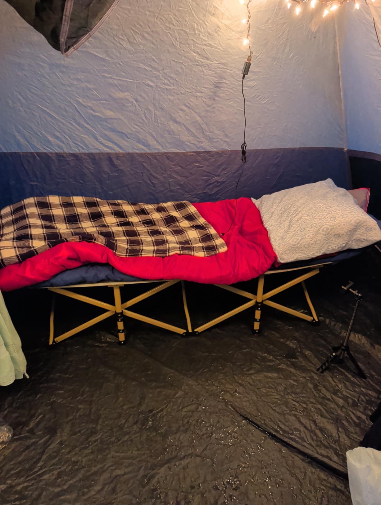 ARAER Camping Cot for Adults, 28in Wide with Mattress (Navy Blue) customer photo 2