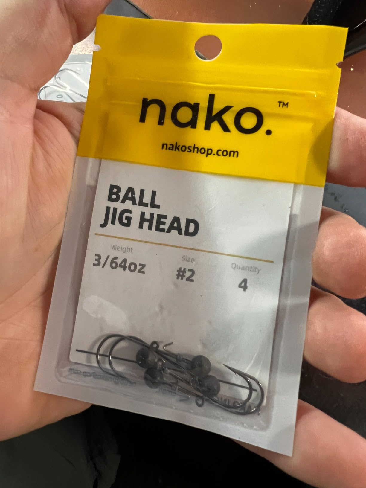 Nako 200% Sensitive Tungsten Ball Jig Heads - 5 Pack - No Chip Black - Tungsten Fishing Jig Heads, 1/32, 1/16, 1/8, 3/16, 1/4, 3/8oz, Damiki Rig Jig Heads customer photo 1
