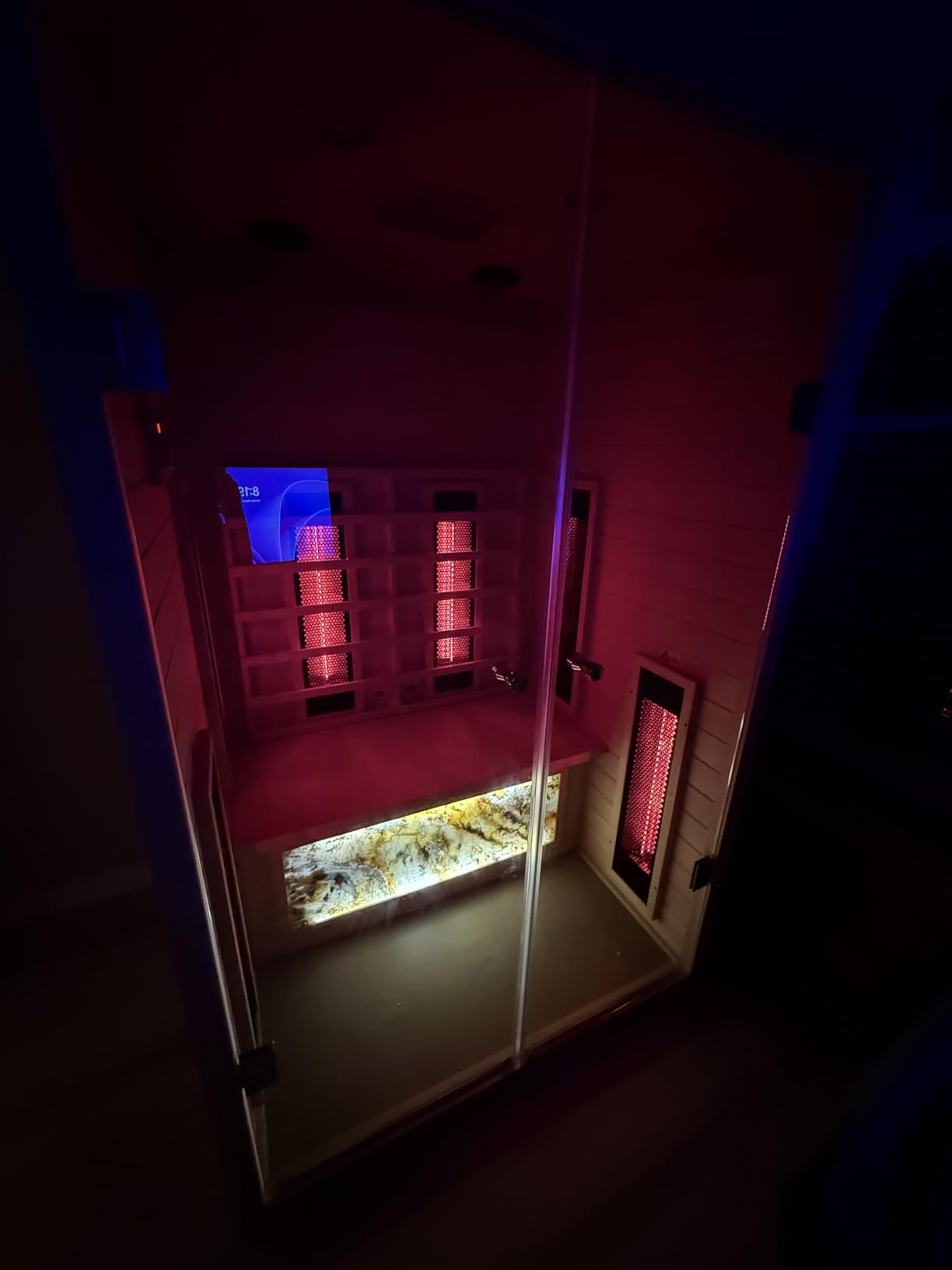 Ceramic Infrared Sauna 2 Person, Indoor Infrared Saunas for Home | Hemlock Wood Sauna Room, 2 in 1 Infrared Saunas with Low EMF Heaters + Ceramic Heating Cubes-Chromotherapy-Bluetooth Speaker customer photo 2