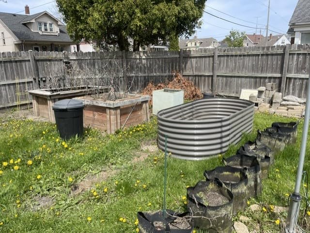 Anleolife 8x4x2ft Oval Deep Root Galvanized Raised Garden Bed, Quartz Grey | 478-Gallon Capacity, 24in Soil Depth, Interior Bracing and Broad Crop-Row Space for Tomatoes, Peppers and Seasonal Rotation customer photo 1