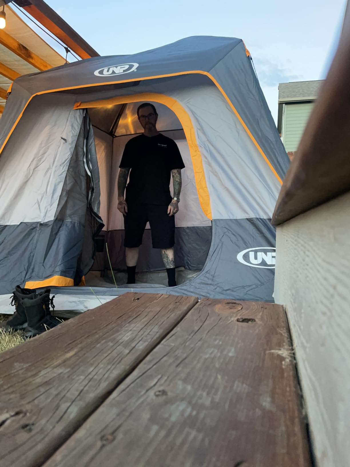 UNP 4 Person Tent, Portable Cabin Tent, Camping Tent Easy Set Up, Waterproof with Top Rainfly for Outdoor Camping/Hiking customer photo 1