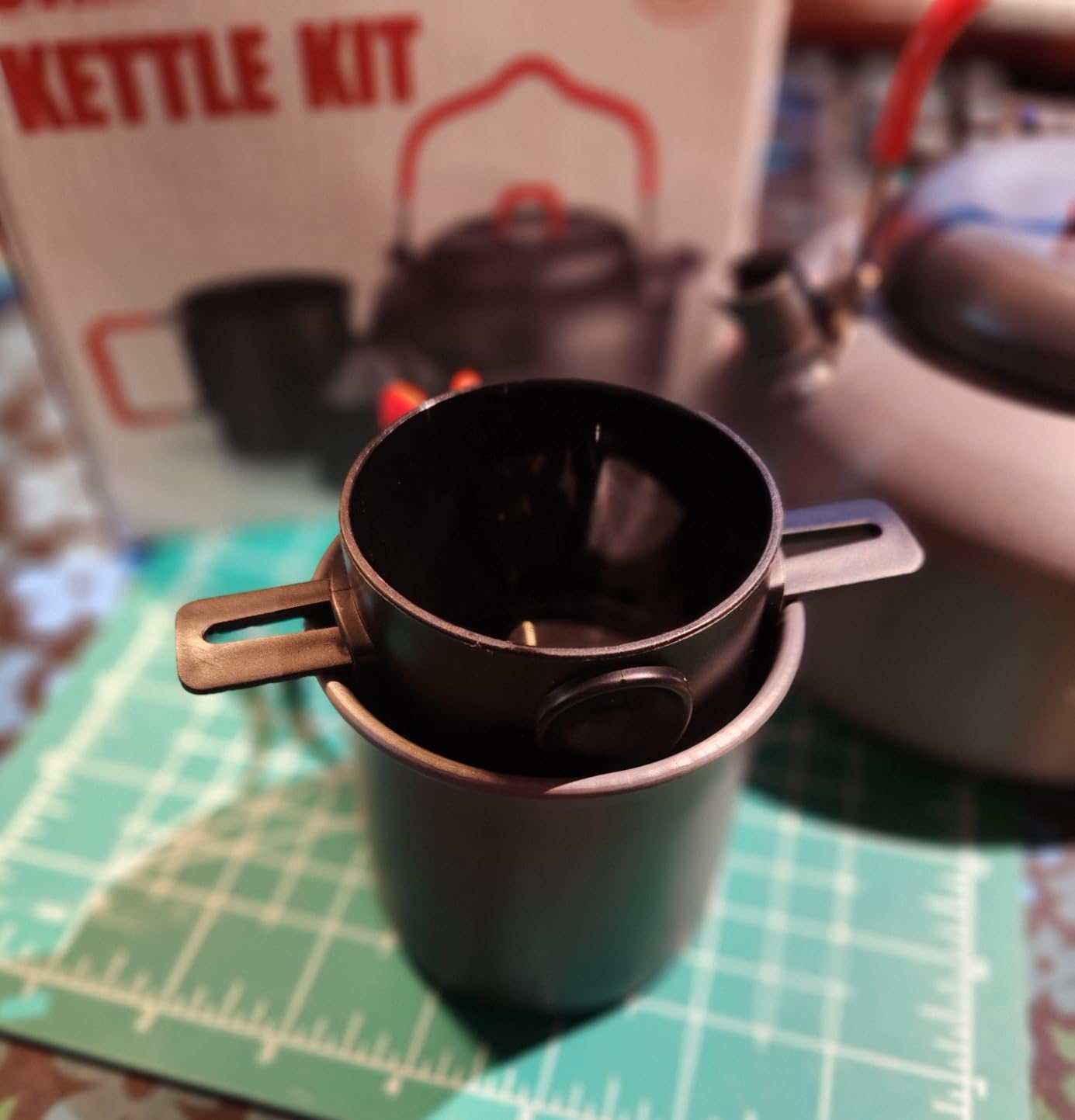 Odoland 1.2L Camping Coffee Pot Camp Coffee Makers, Mug and Coffee Filter | Camping Kettle, of Camp Cookware, for Hiking Backpacking and Picnic customer photo 1