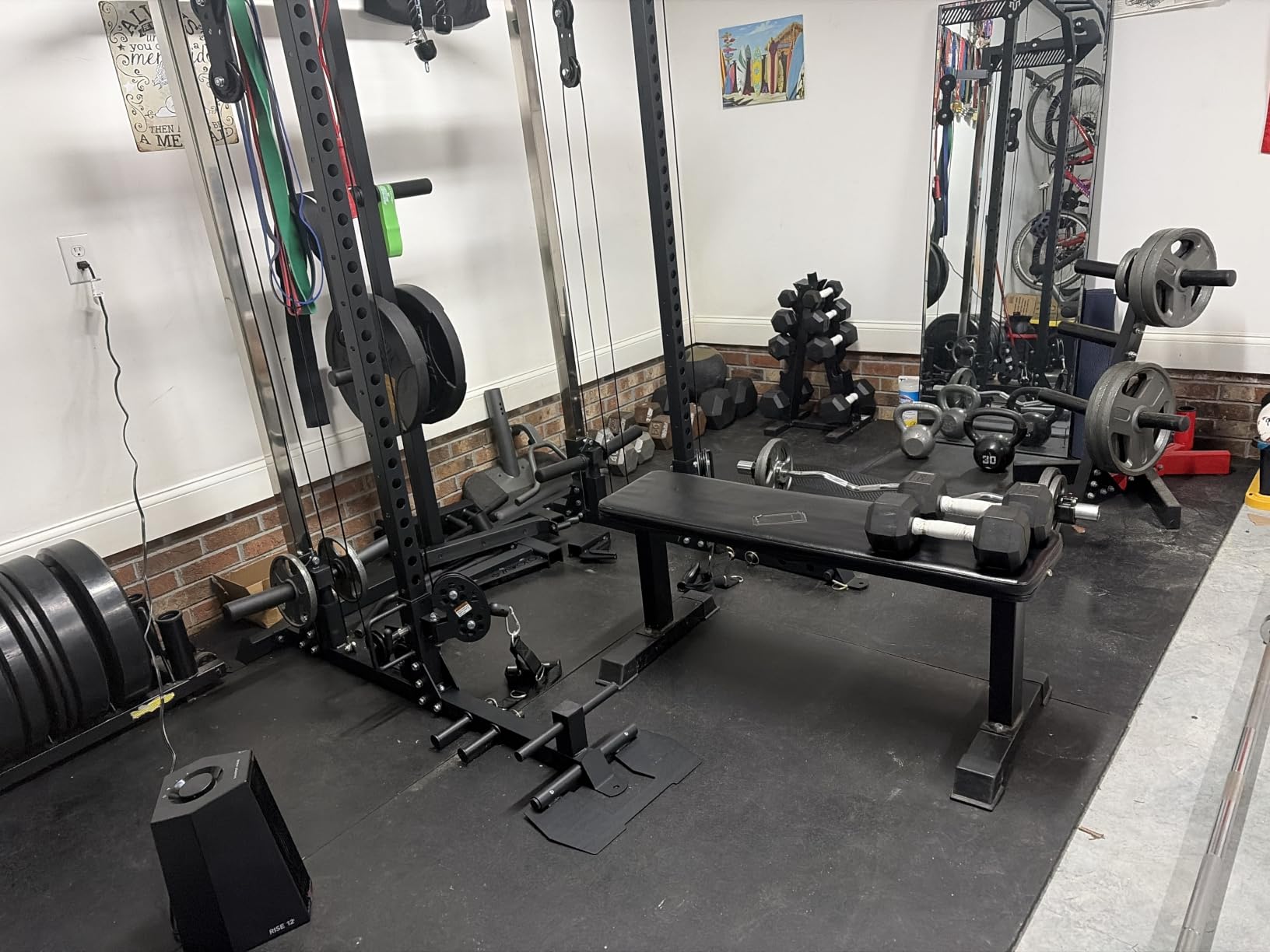 Mikolo Power Cage, 2000LB Power Rack with Independent Dual Pulley System, Multi-Function Home Gym Workout Machine for Cable Crossover and Squat customer photo 1