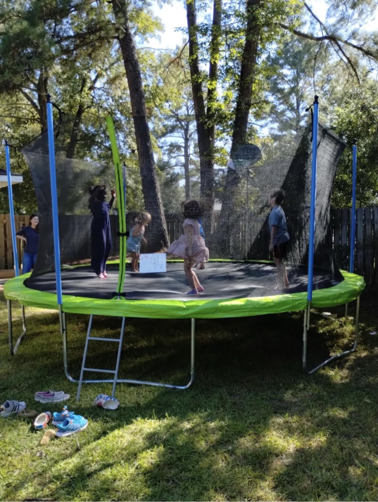 Upgraded 16FT 15FT 14FT 12FT 10FT 8FT Trampoline Outdoor with Basketball Hoop and Net, Capacity for 4-6 Kids and Adults customer photo 2