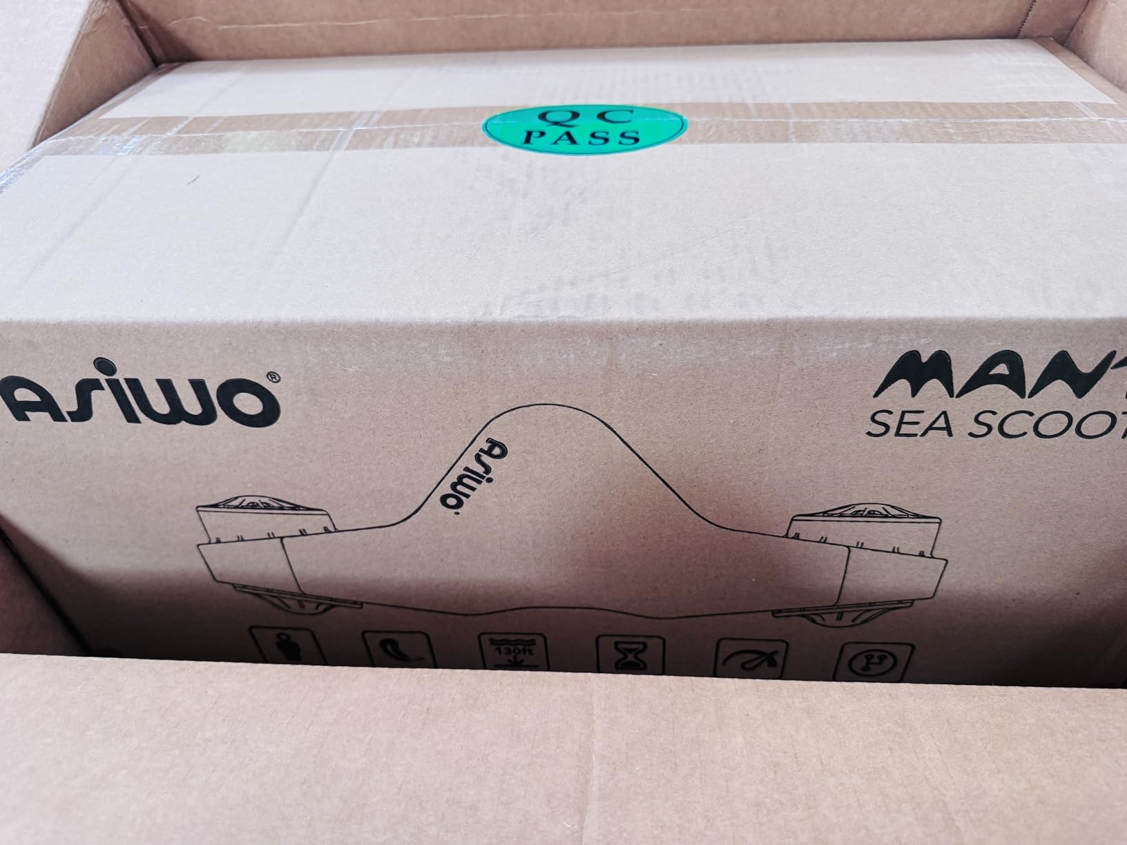 Asiwo Manta Underwater Scooter for Adults, Dual-Motor Sea Scooter, 3 Speeds, 35-Min Runtime, 131-ft Depth, 19.8-lb Thrust, Action Camera Mount for Diving and Snorkeling customer photo 2