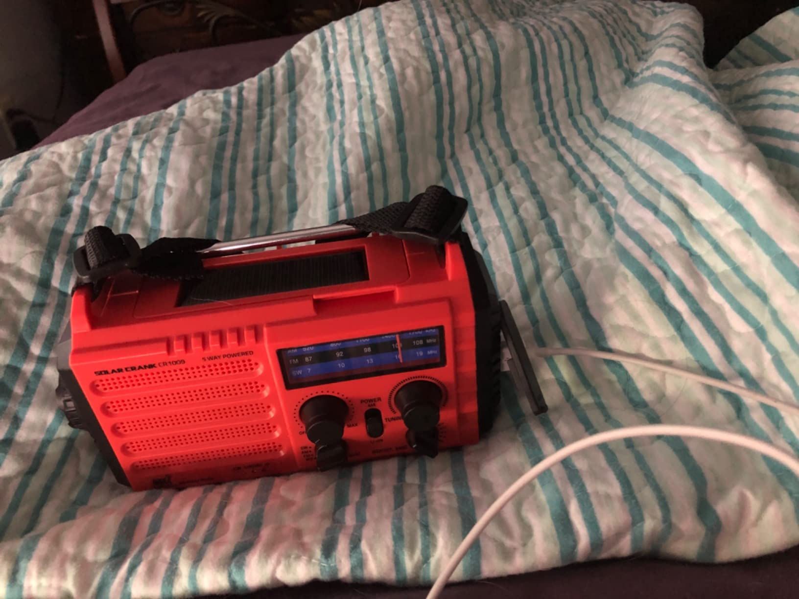 NOAA Emergency Weather Radio with Auto Alert, Solar Hand Crank, 12000mAh | AM/FM/SW Rechargeable Radio with 6 Power Sources, LCD Digital Tuning, USB Phone Charging, SOS Alarm, Reading Lamp, Flashlight customer photo 2