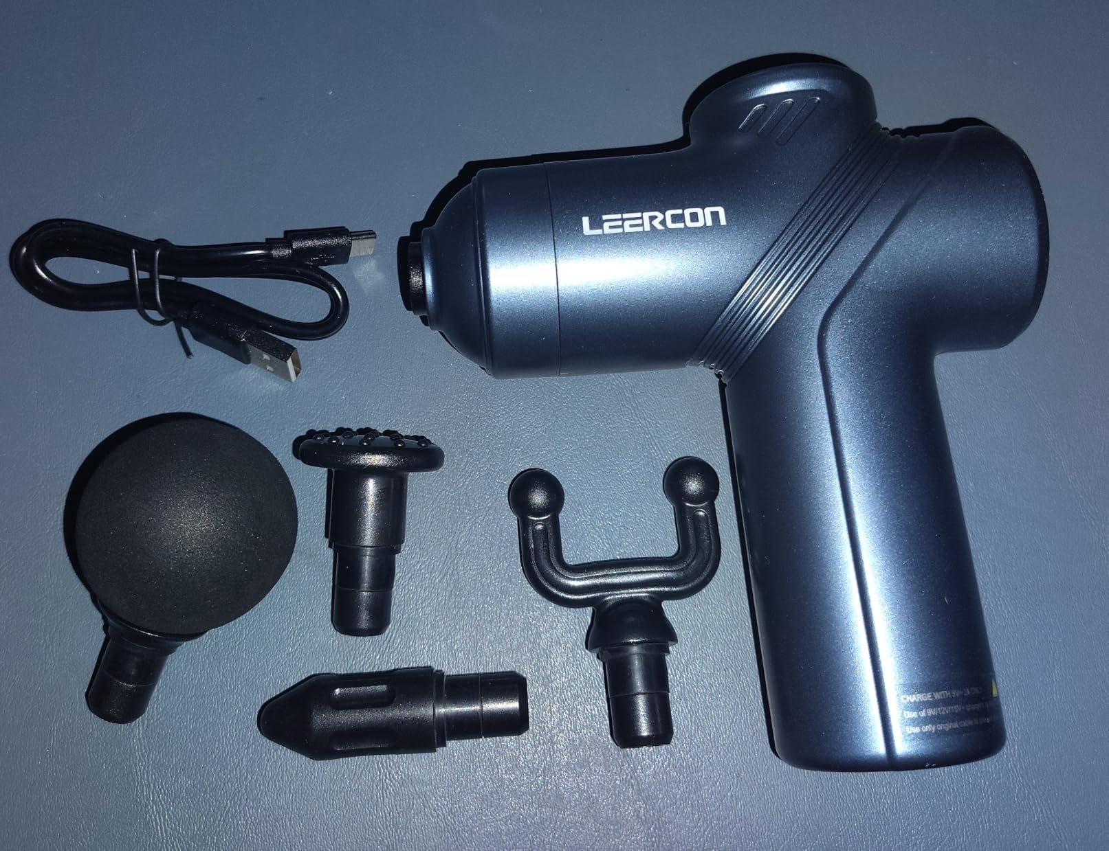 Massage Gun Deep Tissue Mini Muscle Massager for Pain Relief, Blue | Small Portable Handheld Massager Gun, Back and Neck Massager for Pain Relief, 6 Speed & 4 Heads, Birthday Gifts for Men Dad customer photo 2