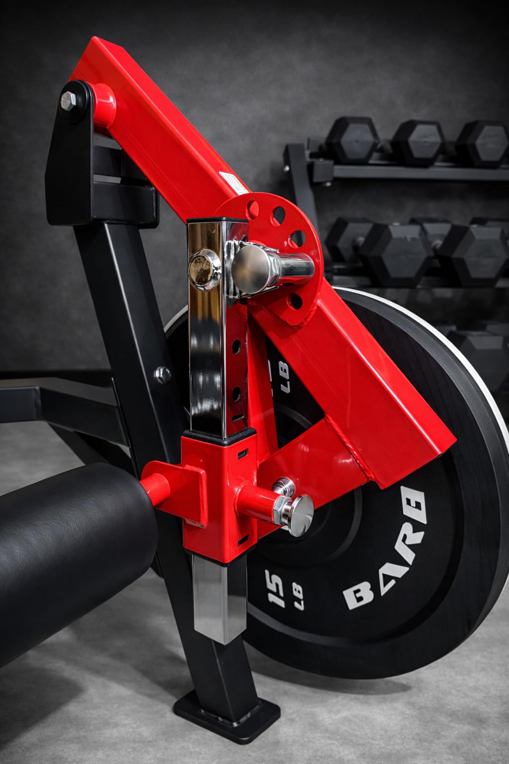 GMWD Leg Extension and Curl Machine, Single Leg Extension, Lying Leg Curl, Standing Leg Curl, Adjustable Leg Exercise Bench with Plate Loaded, Leg Machine Home Gym, Red customer photo 2