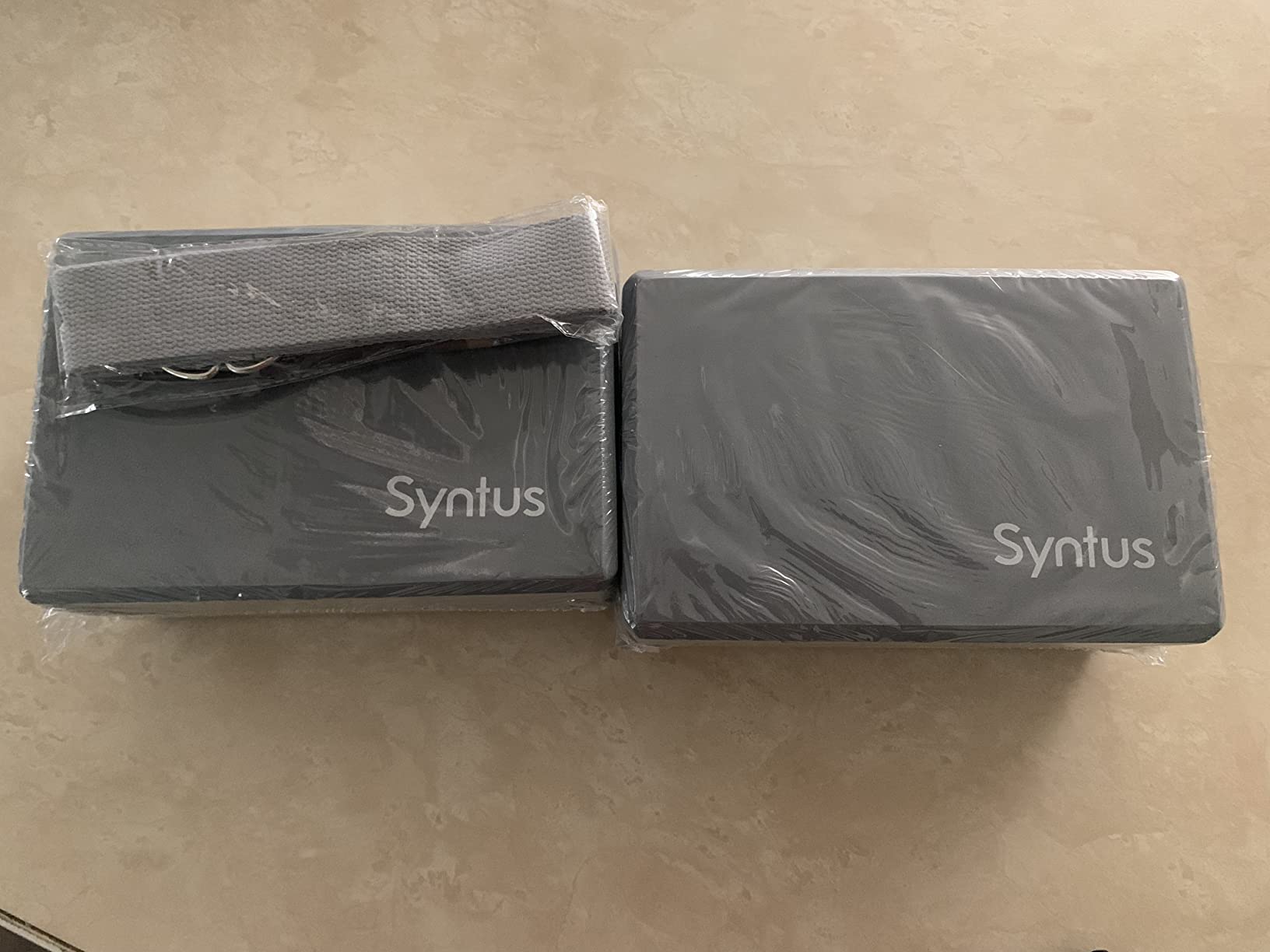 Syntus Yoga Block & Strap Set for Fitness, Pilates, Stretching and Toning | Natural Cork, EVA, 9x6x4 in, Eco-Friendly, Strong Support, Easy to Grip, Anti-Slip customer photo 2