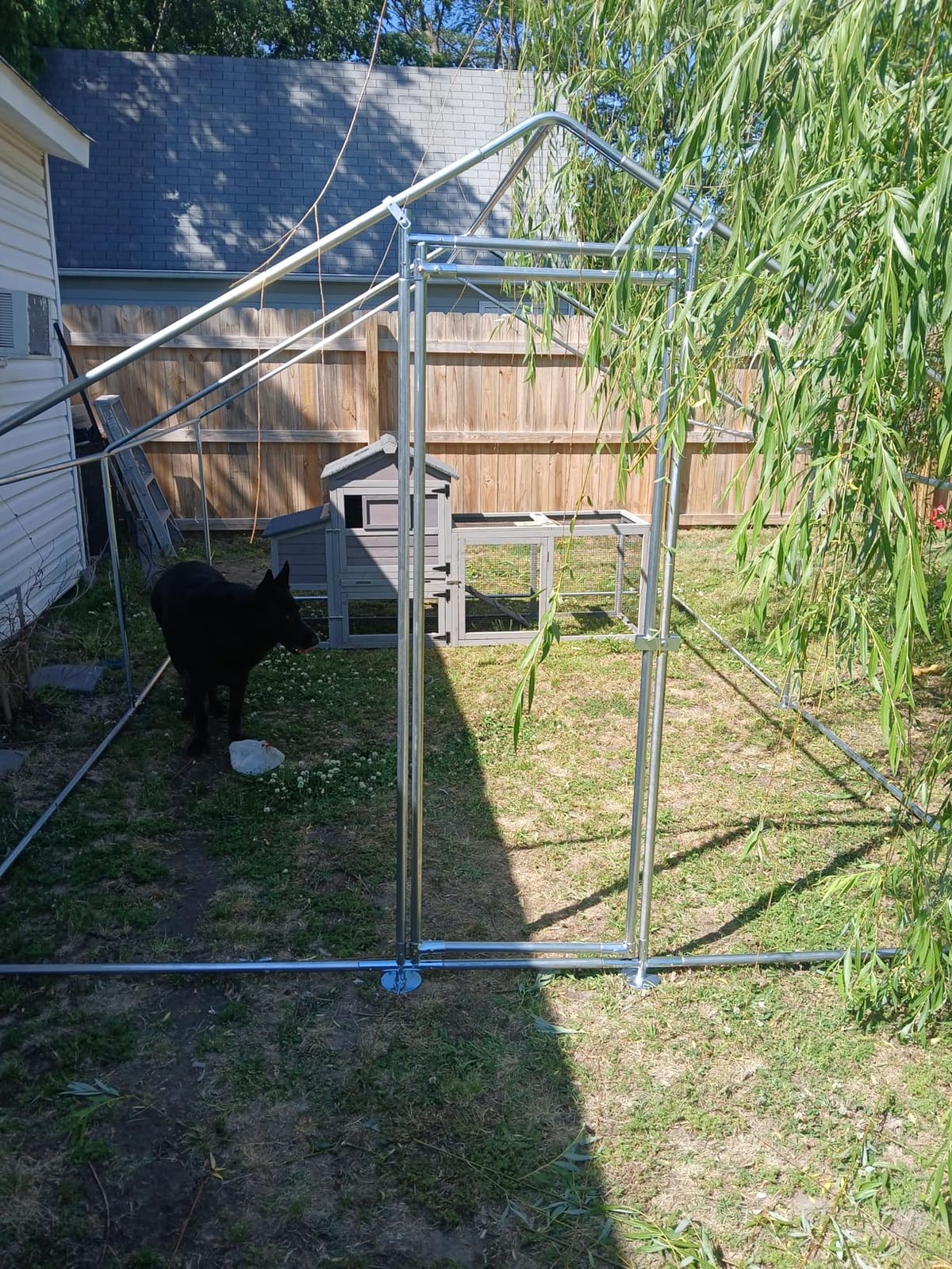 HEYTOWN Large Metal Chicken Coop Chicken Pen with Water-Resident and Anti-UV Cover Walk-in Poultry Cage Chicken Runs for Yard with Cover Duck Rabbit Dog House Outdoor customer photo 1