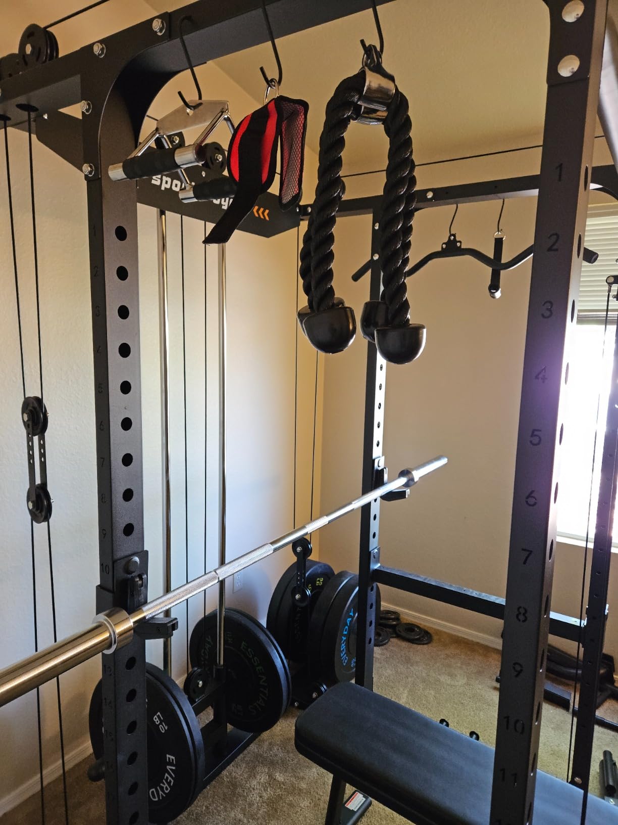 Sportsroyals Power Cage, 1600LBS Squat Rack with Cable Crossover System | Power Rack with LAT Pull Down System, Workout Cage with Pulley System for Fitness Home Gym Strength Training customer photo 1