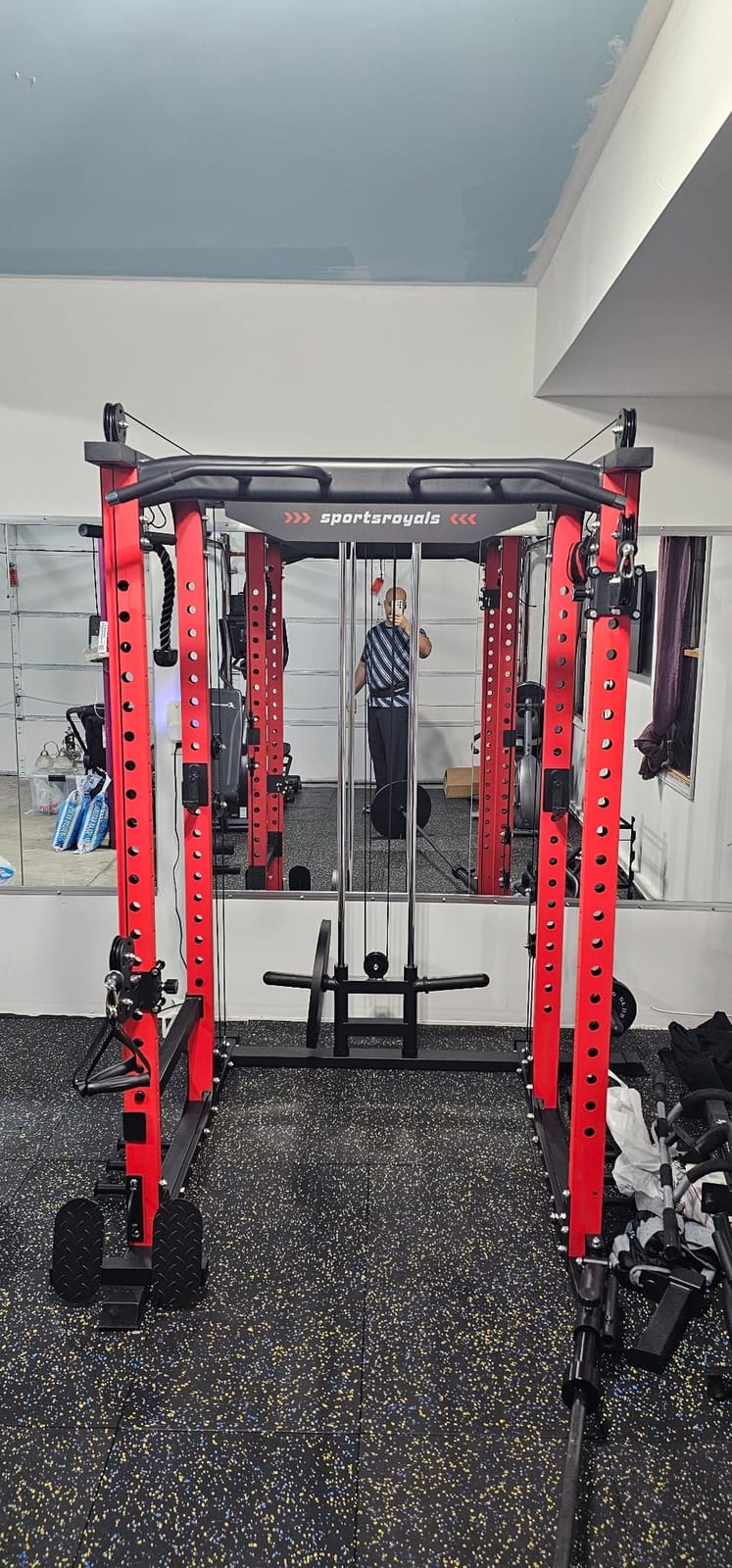 Sportsroyals Power Cage, 1600LBS Squat Rack with Cable Crossover System | Power Rack with LAT Pull Down System, Workout Cage with Pulley System for Fitness Home Gym Strength Training customer photo 2