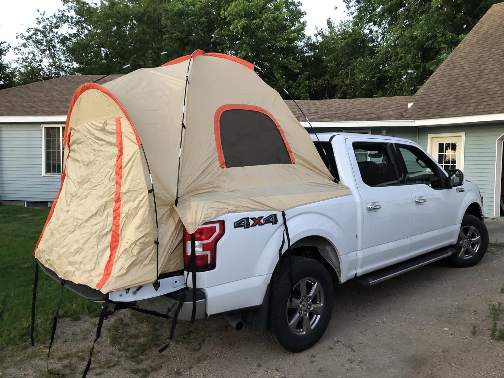 Pickup Truck Tent with Awning Shade, Waterproof PU5000mm Oxford for 5.5-6.3 FT Truck Bed for Camping Travel Outdoor Activities for Chevy Silverado 1500, Ram 1500/Dakota, F150, GMC 1500, Titan, Tundra customer photo 1