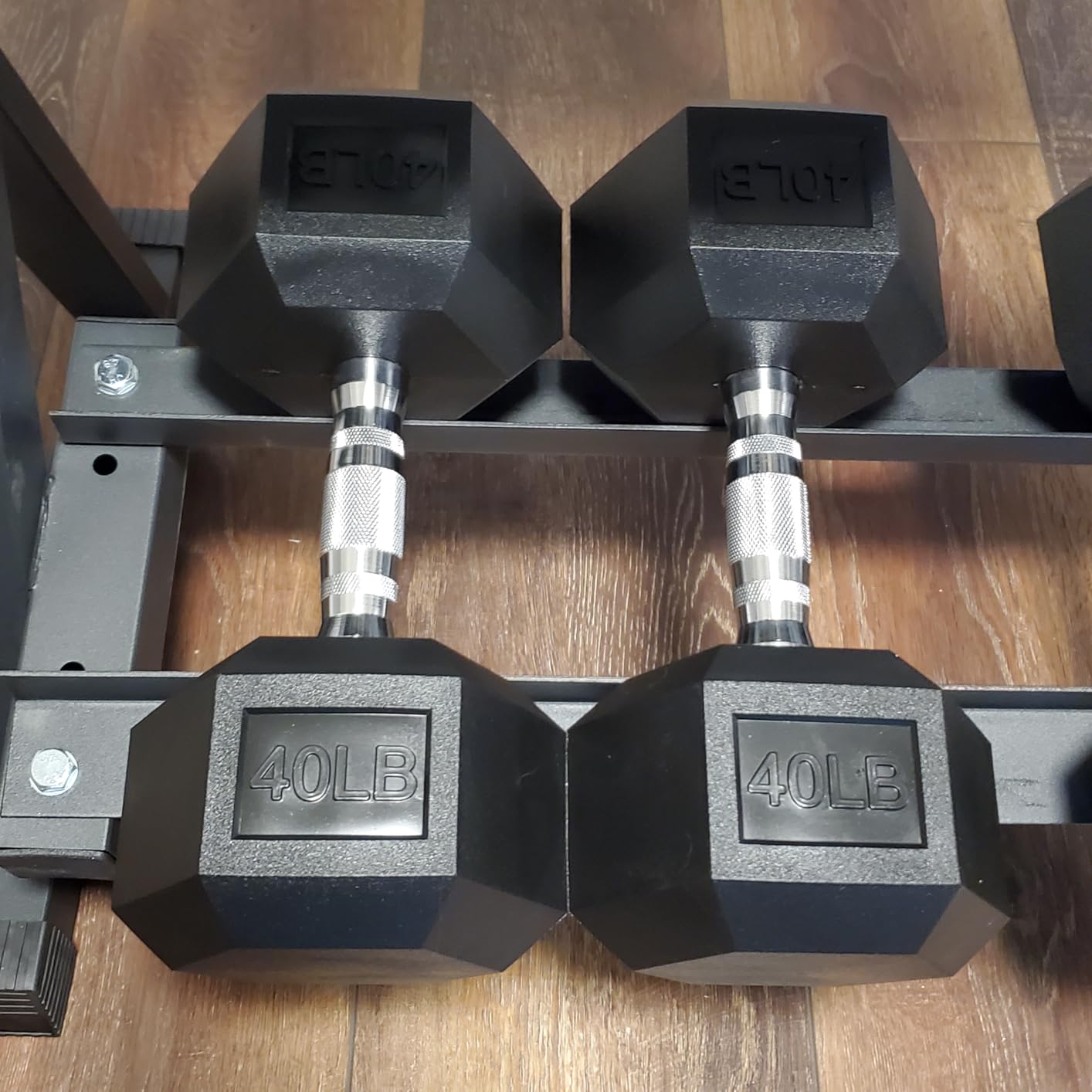 Rubber Hex Dumbbell Set with Rack, 8/10/12/15/20 Pair (450/550/780/1200/1550/2100 lbs total) Weight Rack with Dumbbells for Home Gym & Strength Training customer photo 2