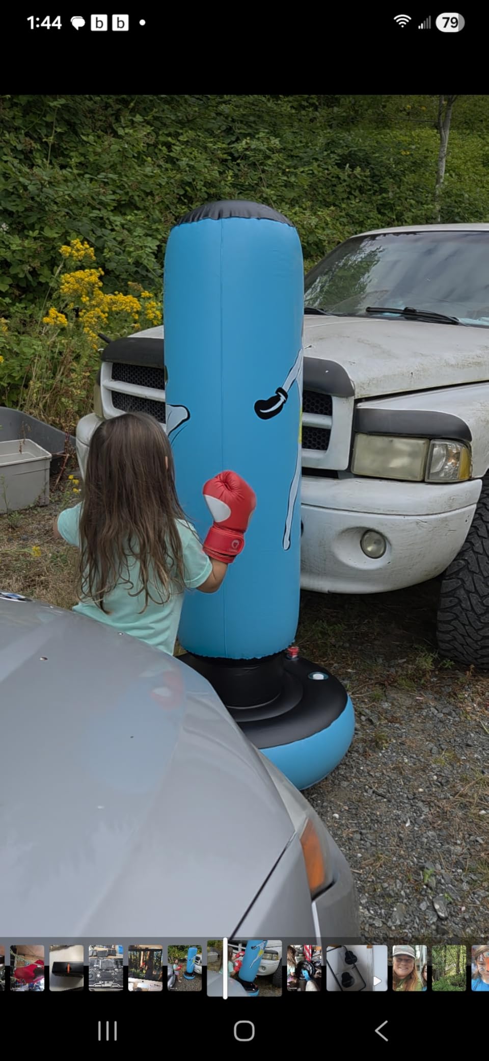 QPAU Kids Punching Bag Toy with Boxing Gloves, 66 Inch Larger Stable Kids Inflatable Boxing Bag Set, Gifts for Boys & Girls Age 6-12, for Practicing Karate, Taekwondo, MMA customer photo 1