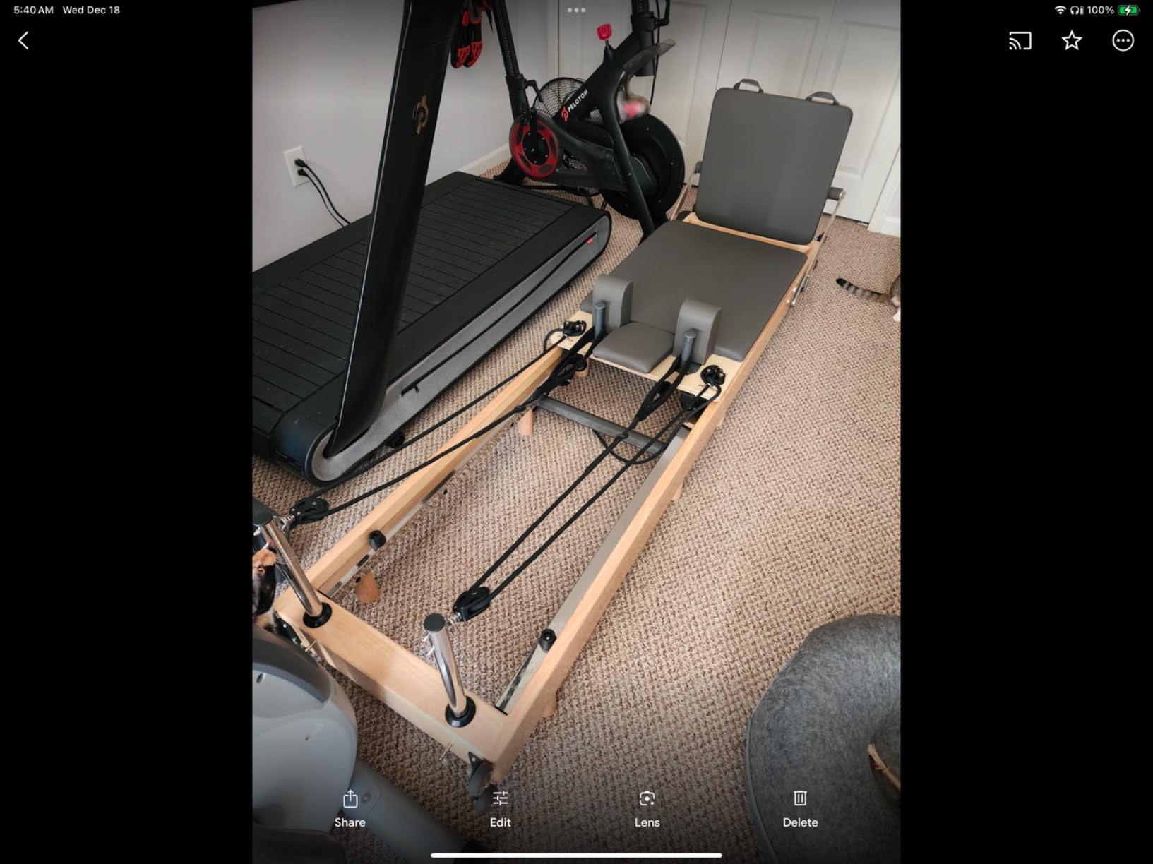 Pilates Reformer Machine, Wood Foldable Pilates Machine Equipment for Home Workout customer photo 2