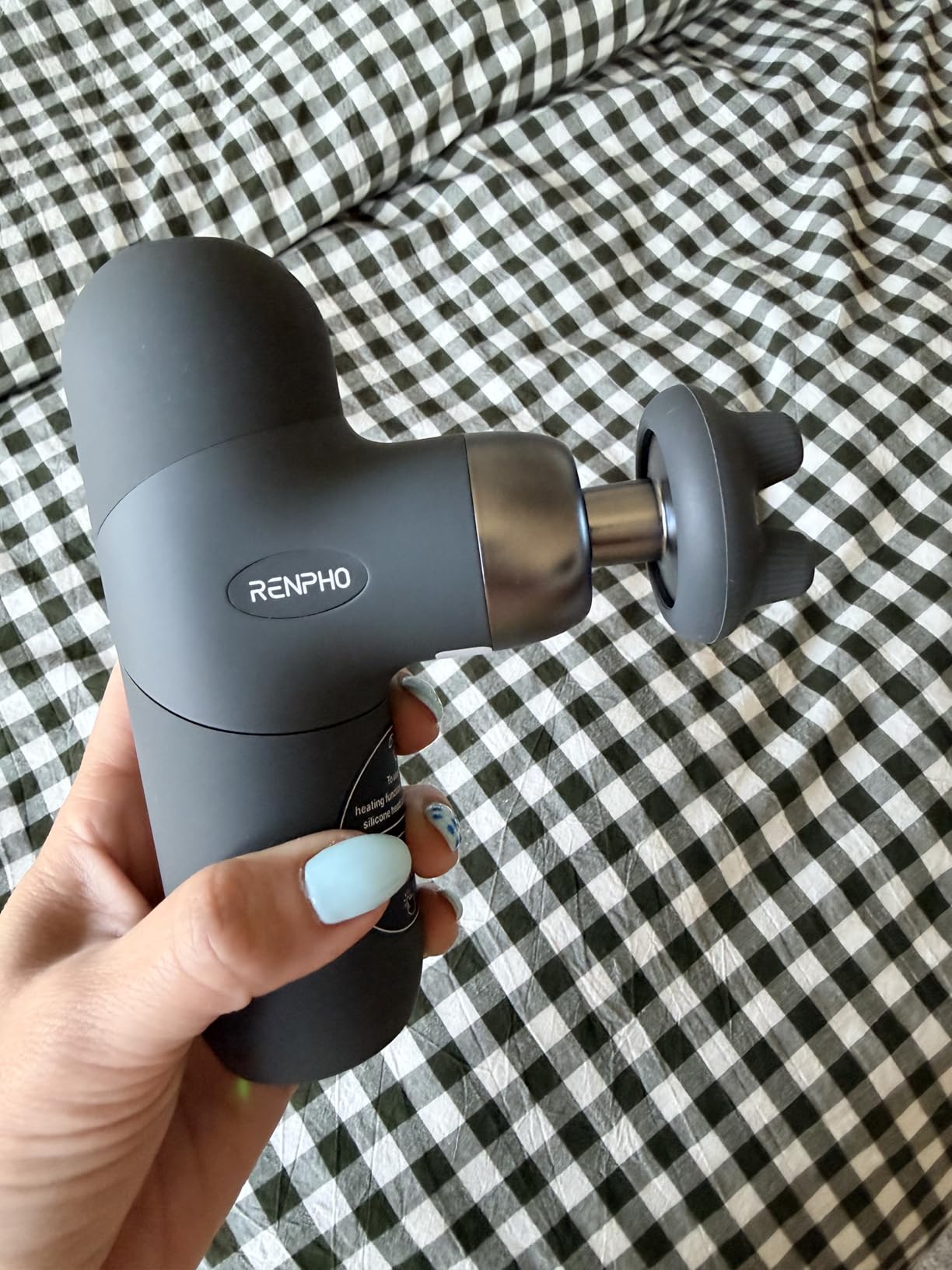 RENPHO Mini Thermal Massage Gun with Heat, Color Silicone Casing, 4 Speeds | Portable, Ultra-Quiet Mini Massage Gun, 4 Heads, Carry Case customer photo 2