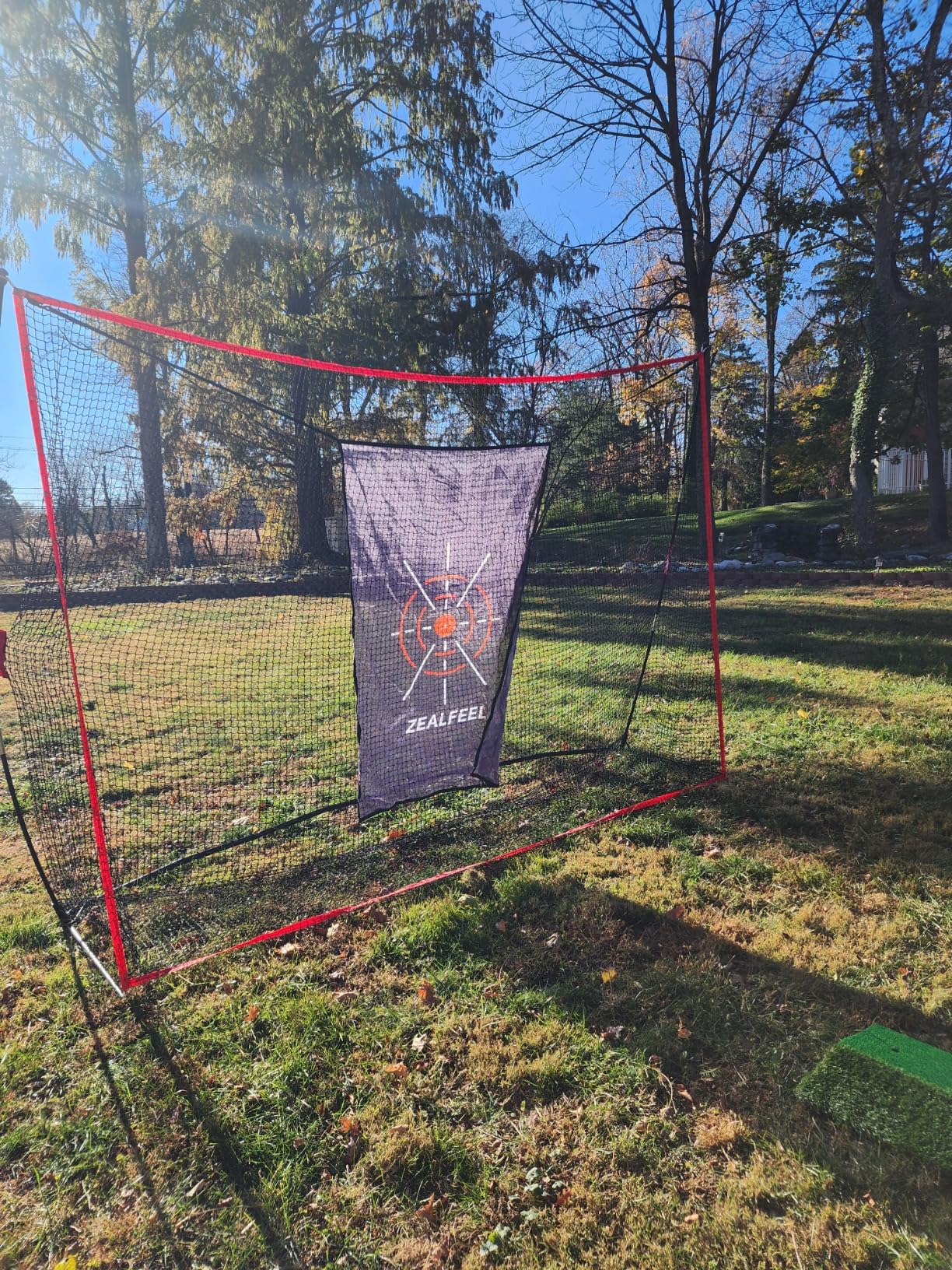 ZEALFEEL Golf Net, 10 x 7 ft Hitting Practice Set with Chipping Net | Foldable Mat, Silk Target, 8 Tees, 6 Balls & Carry Bag, For Backyard Driving, Chipping and Indoor or Outdoor Practice customer photo 2