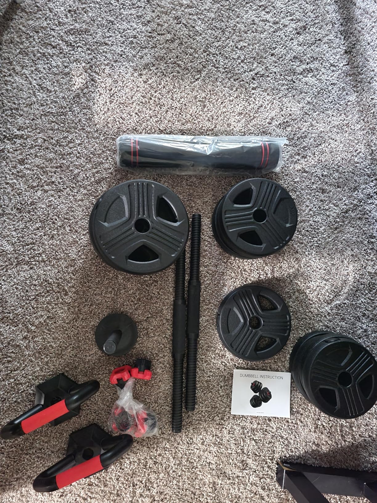 FITPLAM Adjustable Dumbbell Set, 20/35/45/55/70/90lbs Free Weights Set with Upgraded Nut, 5 in 1 Weight Set Used as Kettlebells, Barbell, Push up Stand, Fitness Exercise for Home Gym customer photo 2