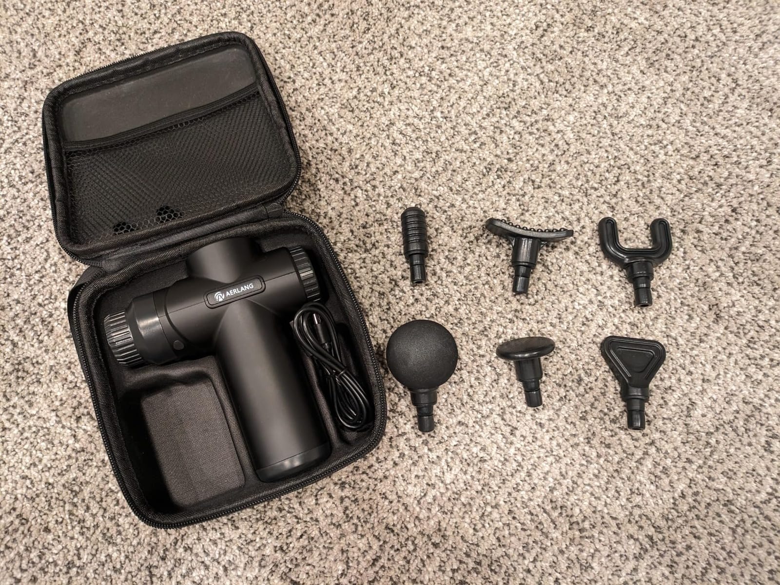 AERLANG Mini Portable Massage Gun Deep Tissue | Muscle Massager Handheld Percussion Travel Massage Gun with 6 Heads for Back Pain Relief Comes with a Carrying Case customer photo 2