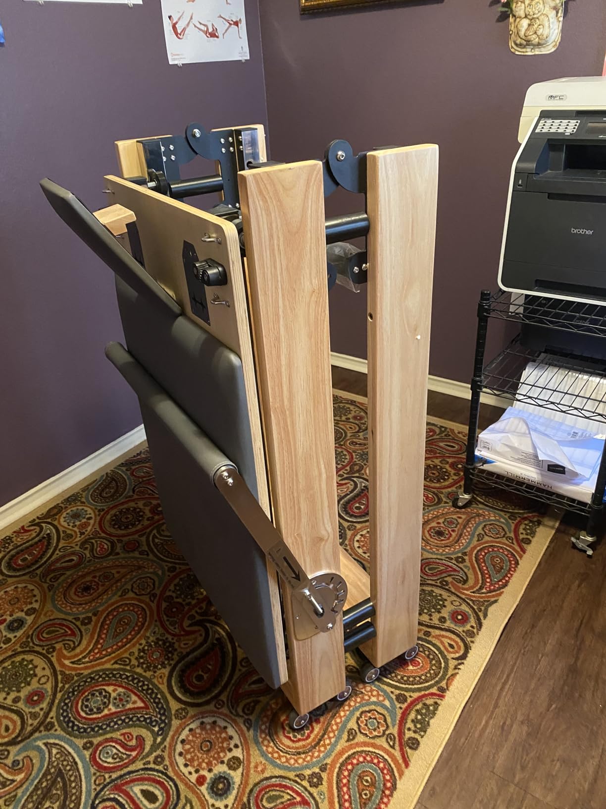 Foldable Oak Wood Pilates Reformer Machine for Home and Studio Training customer photo 1