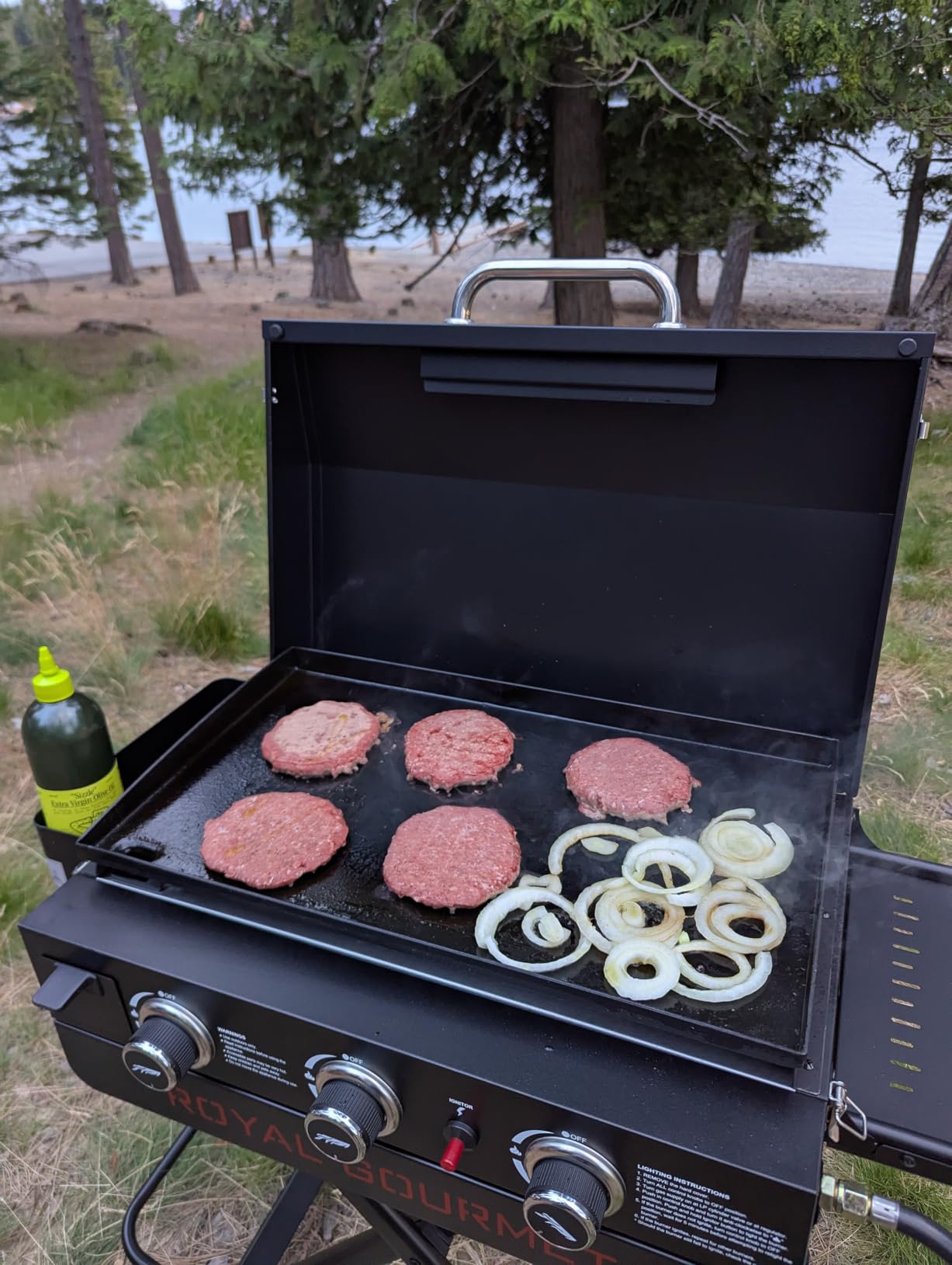 Royal Gourmet PD3001 3-Burner Propane Gas Griddle with Collapsible Stand | 23-Inch Portable Griddle with Side Table | 25,500 BTU Output, 314 Sq.In. Cooking Area | for Camping Tailgating Backyard Patio customer photo 2