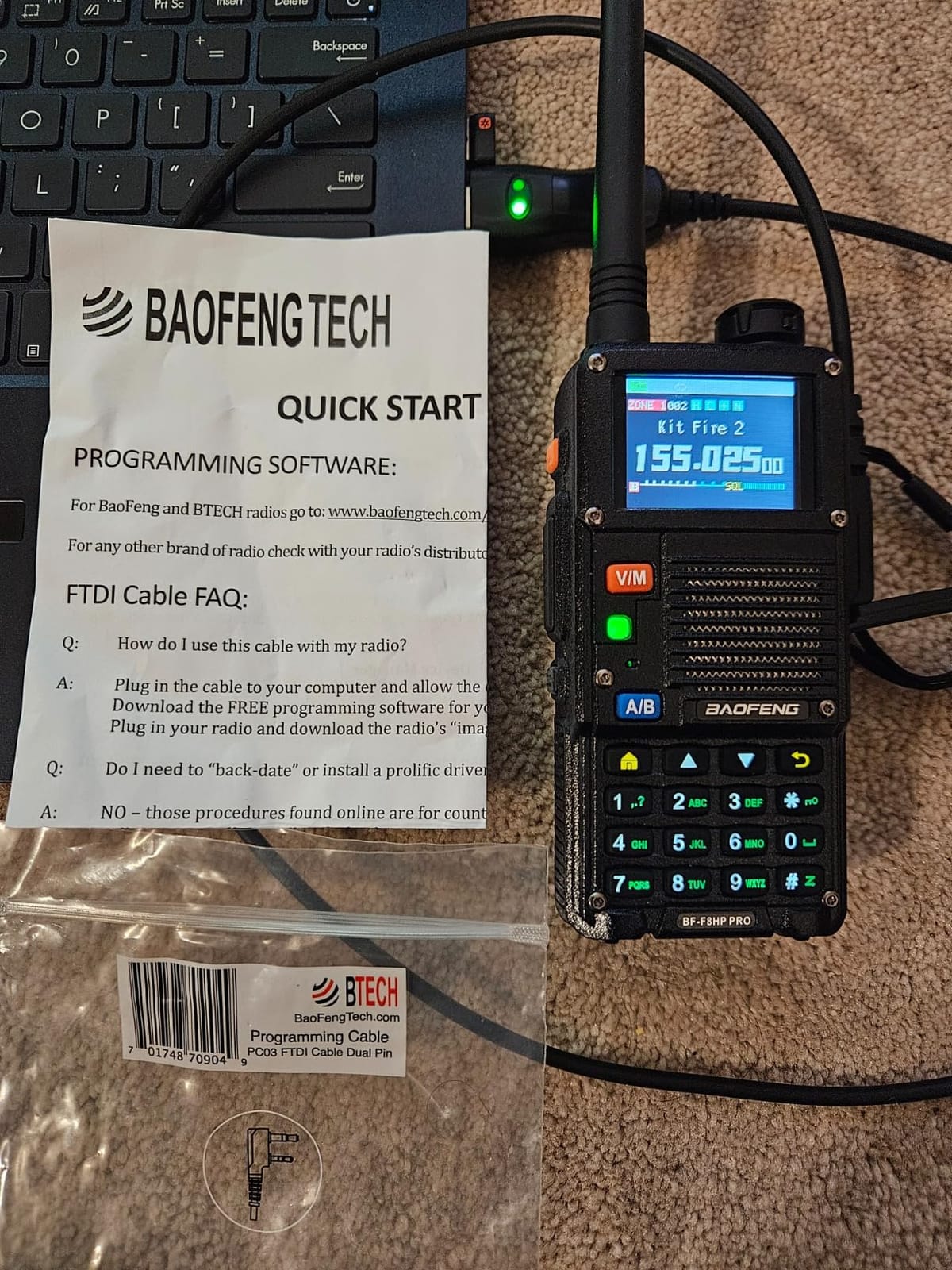 BAOFENG BF-F8HP PRO 10W Tri-Band Ham Radio, UV-5R 7th Gen Upgrade, GPS, 1,000 Channels, Airband/NOAA/FM Receive, IP54, USB-C Charging, Firmware Updatable customer photo 2