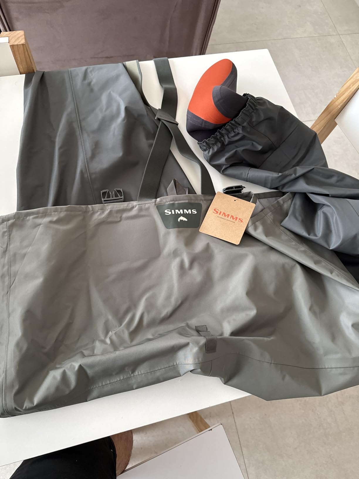 Simms Men's Tributary Stockingfoot Fishing Waders - Breathable Waterproof Chest Waders with Neoprene Stockingfeet, Basalt customer photo 2