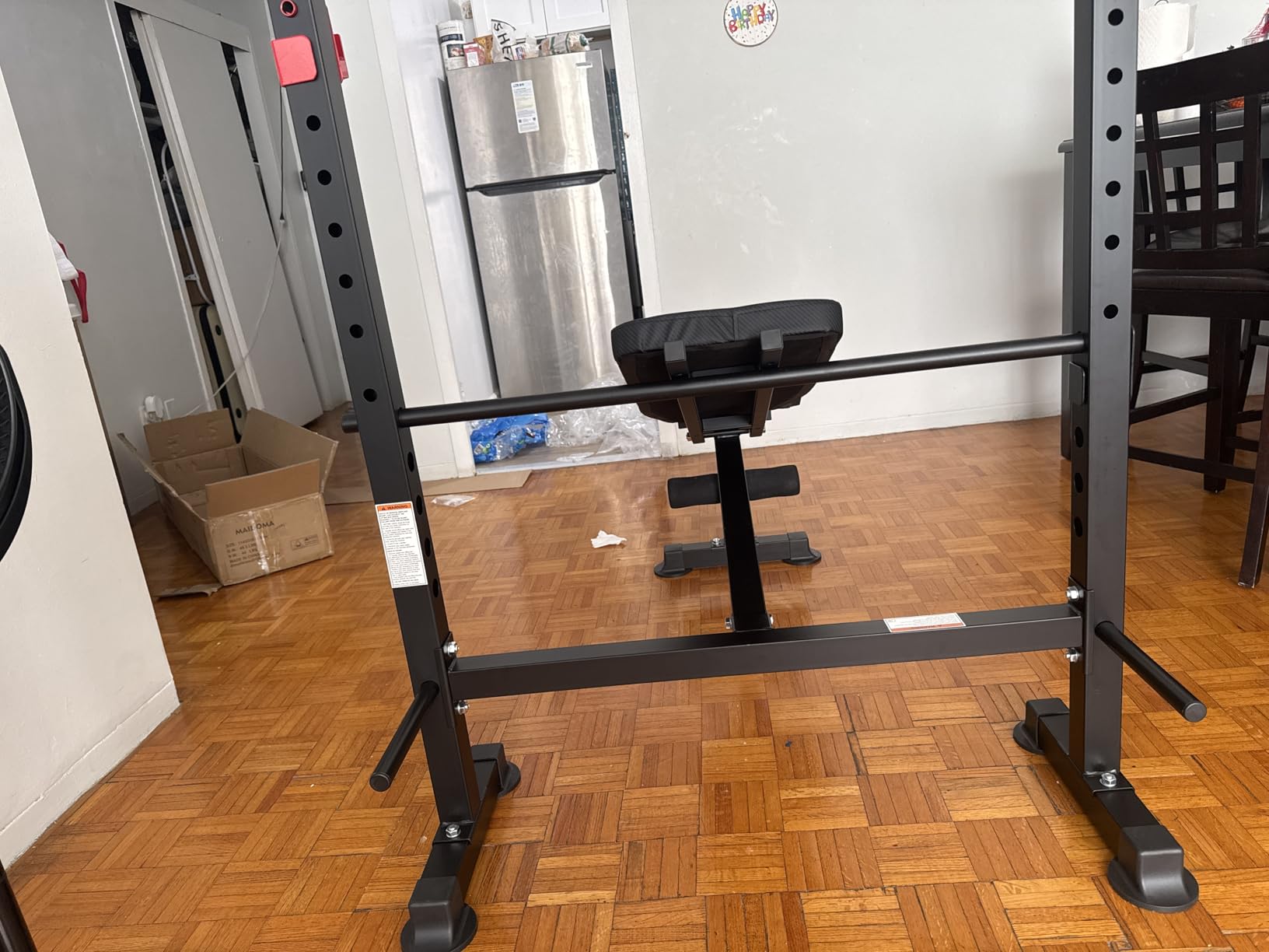 1500LB 8 IN 1 Weight Bench with Lat Pulldown and Leg Extension/Curl, Foldable Bench Press with Preacher Curl & Rack, Workout Benches with Safety Bar Catches for Home Gym customer photo 1