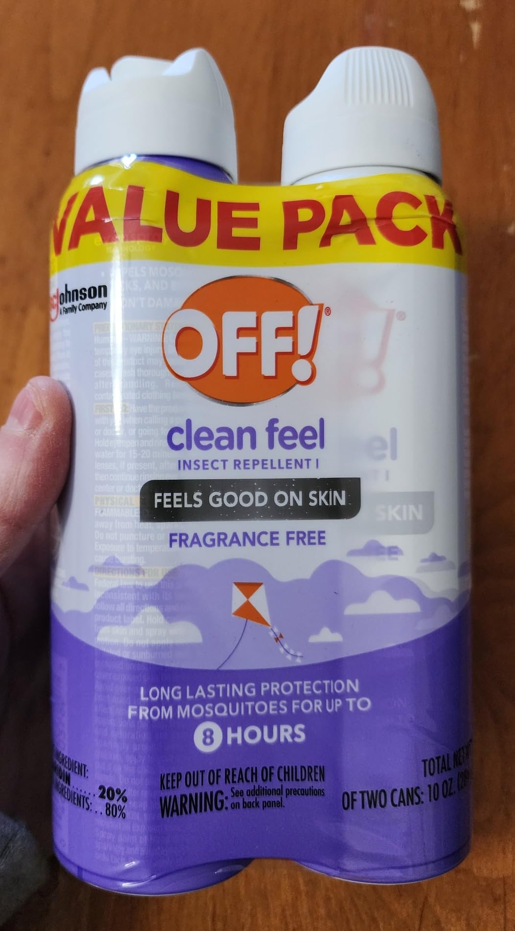 OFF! Clean Feel Insect Repellent Aerosol with 20% Picaridin - Long-Lasting DEET-Free Protection from Mosquitoes, Fragrance-Free Pest Control For Ticks & Flies, Camping, Bug Spray - 5 oz (Pack of 2) customer photo 2