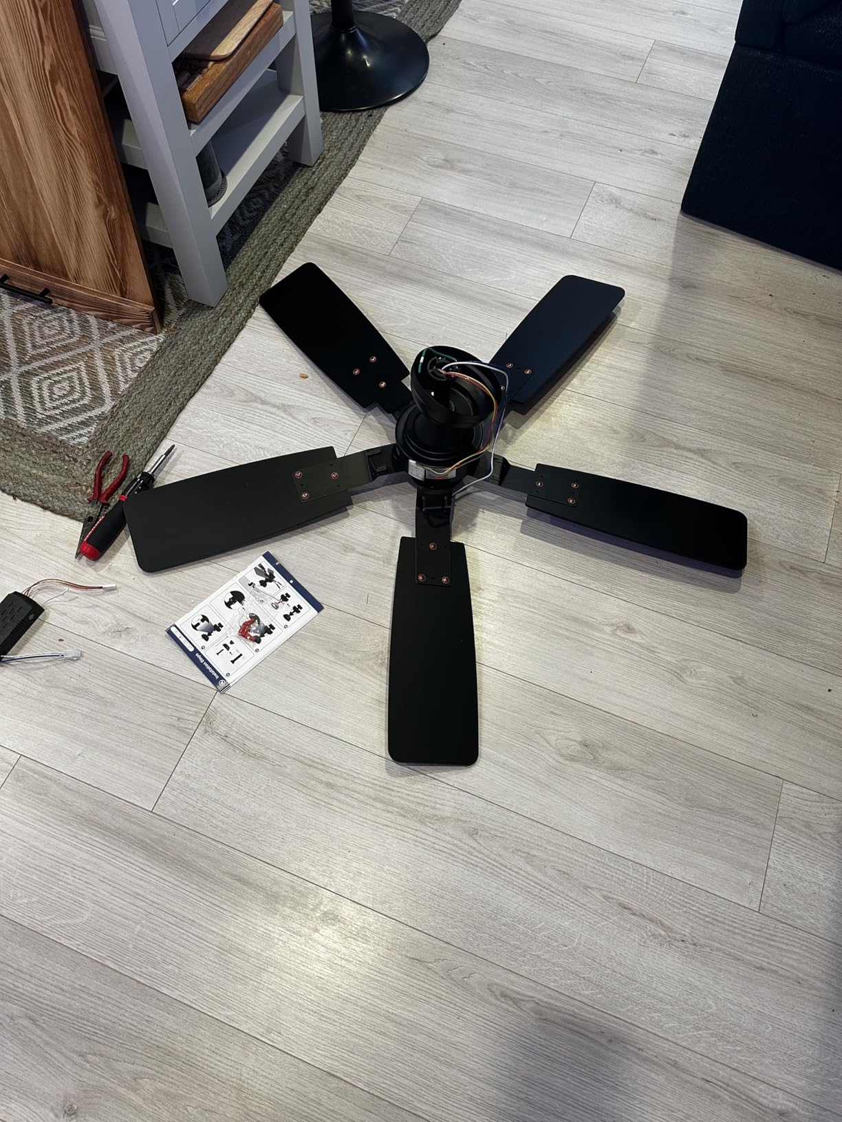 Depuley 42-Inch Ceiling Fans with Lights: Caged Ceiling Fans Dual Finish 5 Blades - Rustic Ceiling Fan with Remote Control for Farmhouse Living Room Outdoor Porch Noiseless (Black Walnut) customer photo 2